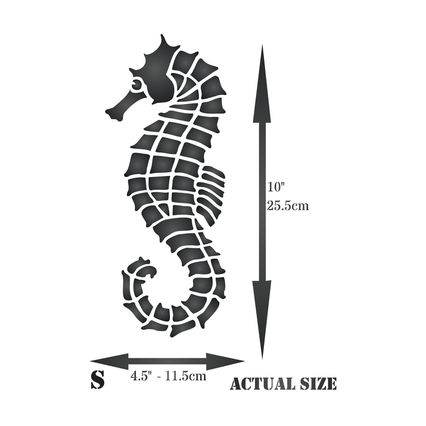 Seahorse Stencil - Sea Ocean Nautical Seashore Reef Fish