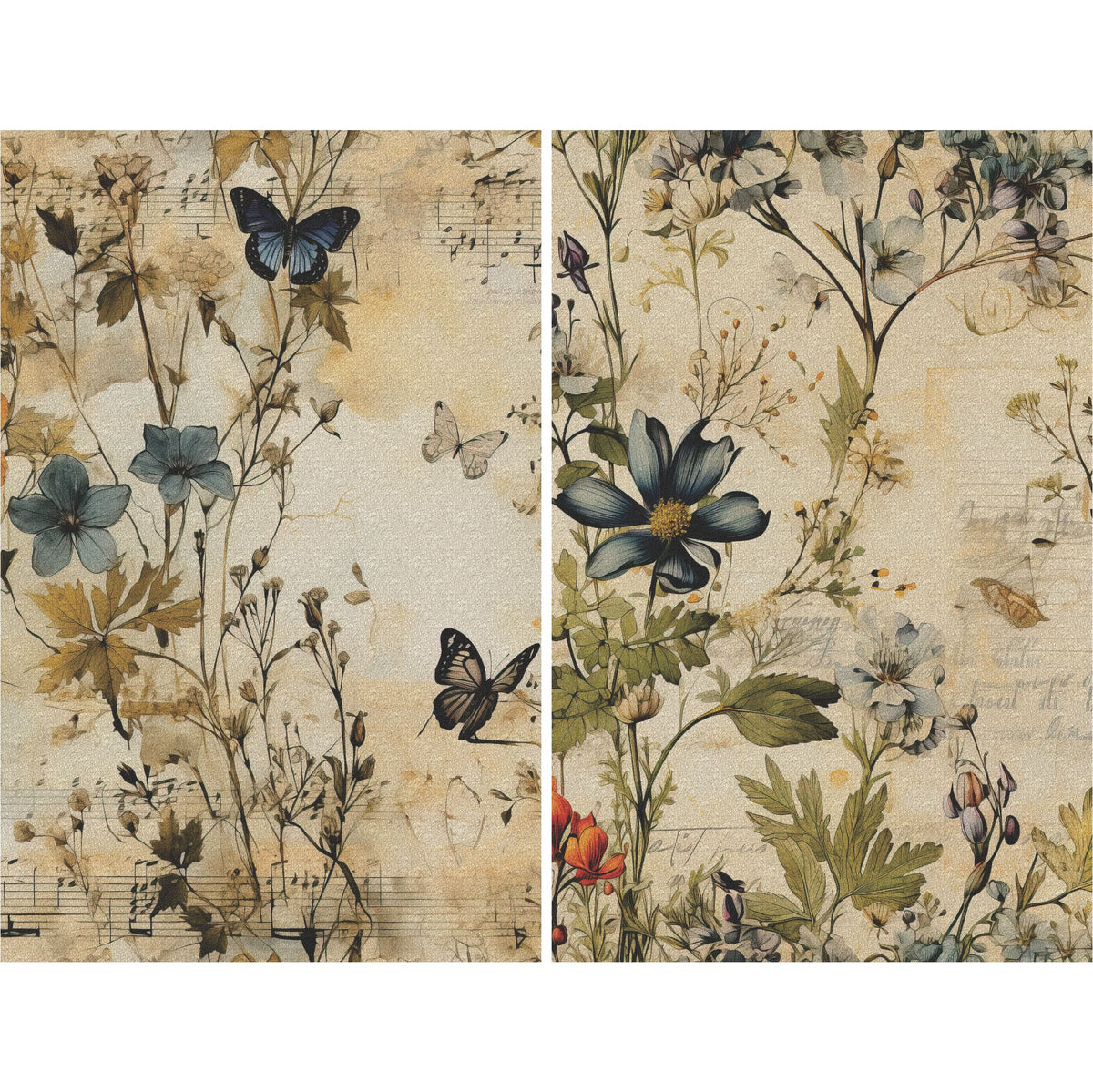 Floral Music Decoupage Rice Paper, 20.32 x 26.67 cm - Scrapbooking Crafts Cards