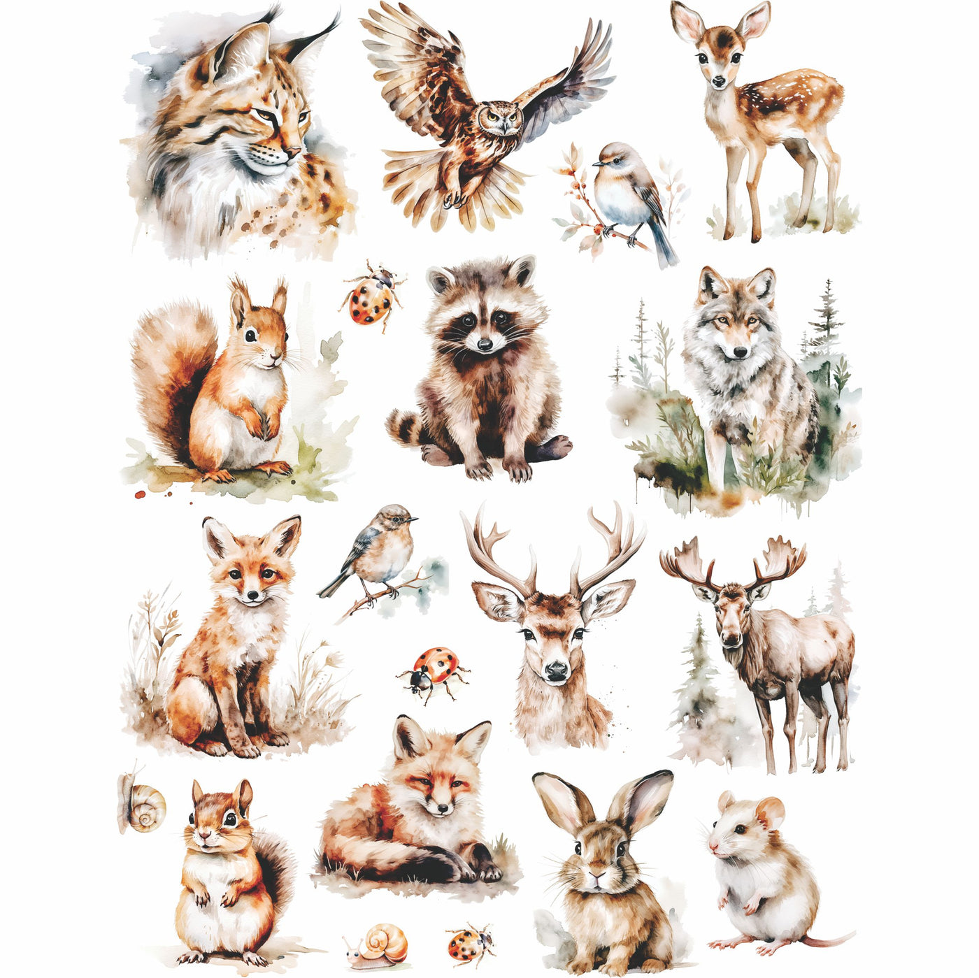 Animals Decoupage Rice Paper, 8 x 10.5 inch â€“ for Scrapbooking Cards Craft