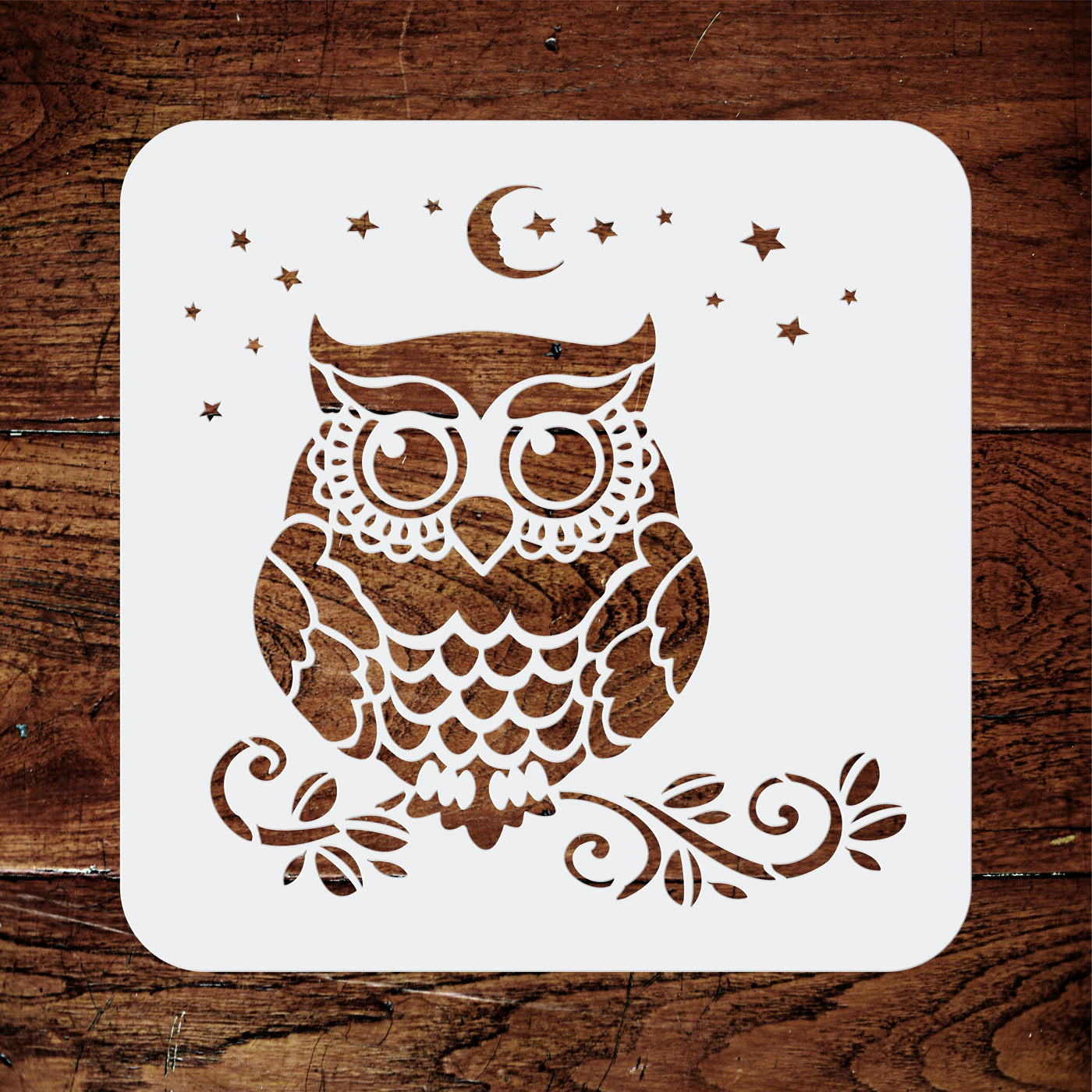 Owl Stencil - Decorative Night Bird Nocturnal Animal Wildlife Birds