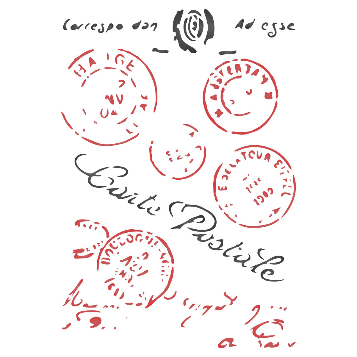 Postmark Layering Stencil, 11.43 x 16.51 cm- Postal Mask use to Add Texture
