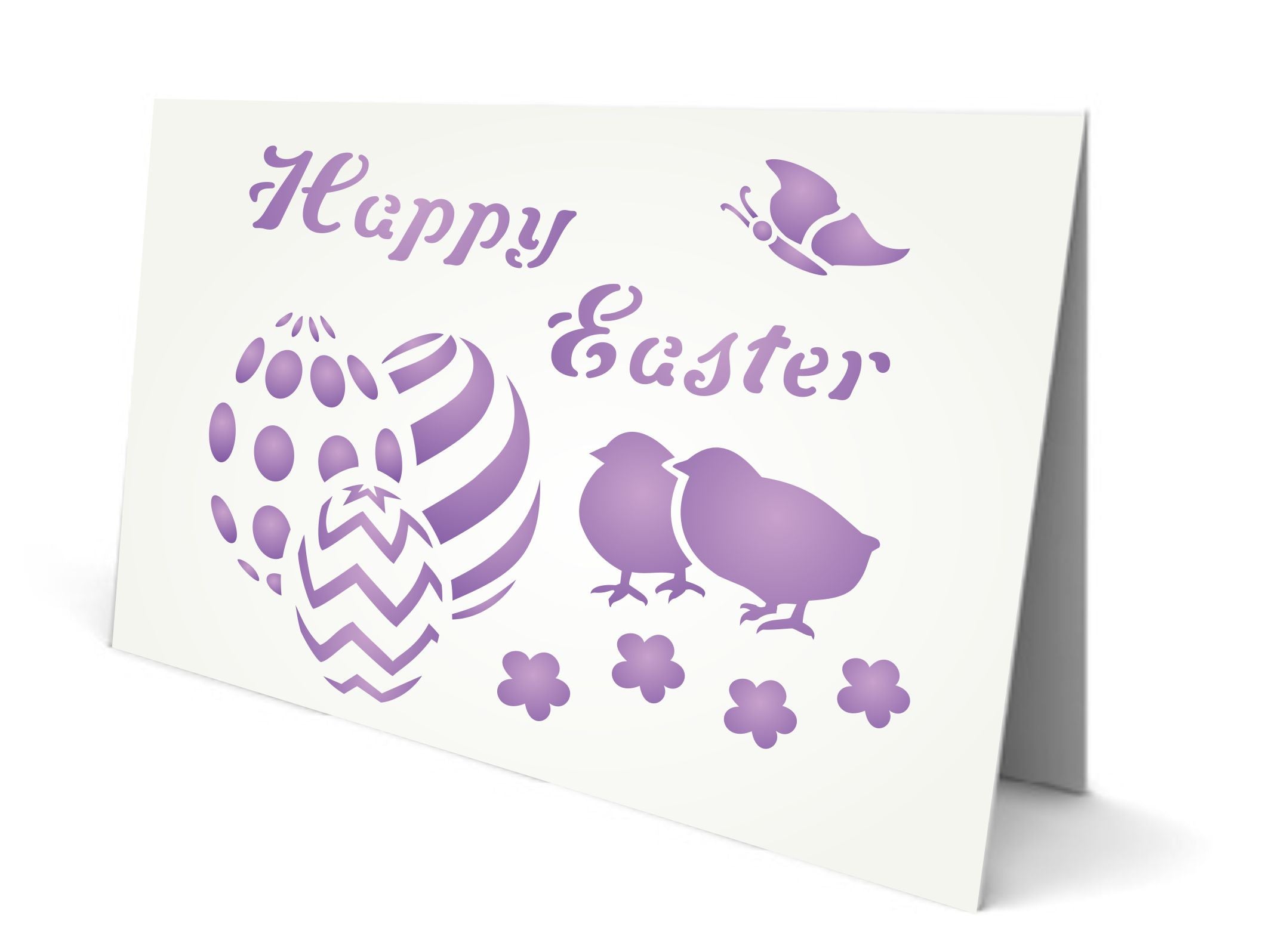 Happy Easter Stencil, 4 x 3.25 inch - Classic Easter Card Design