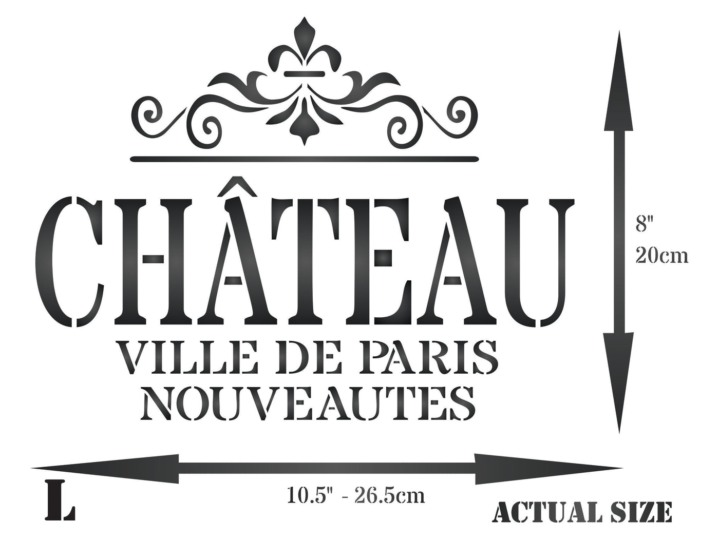 Chateau Stencil - Vintage French Wine Themed Word