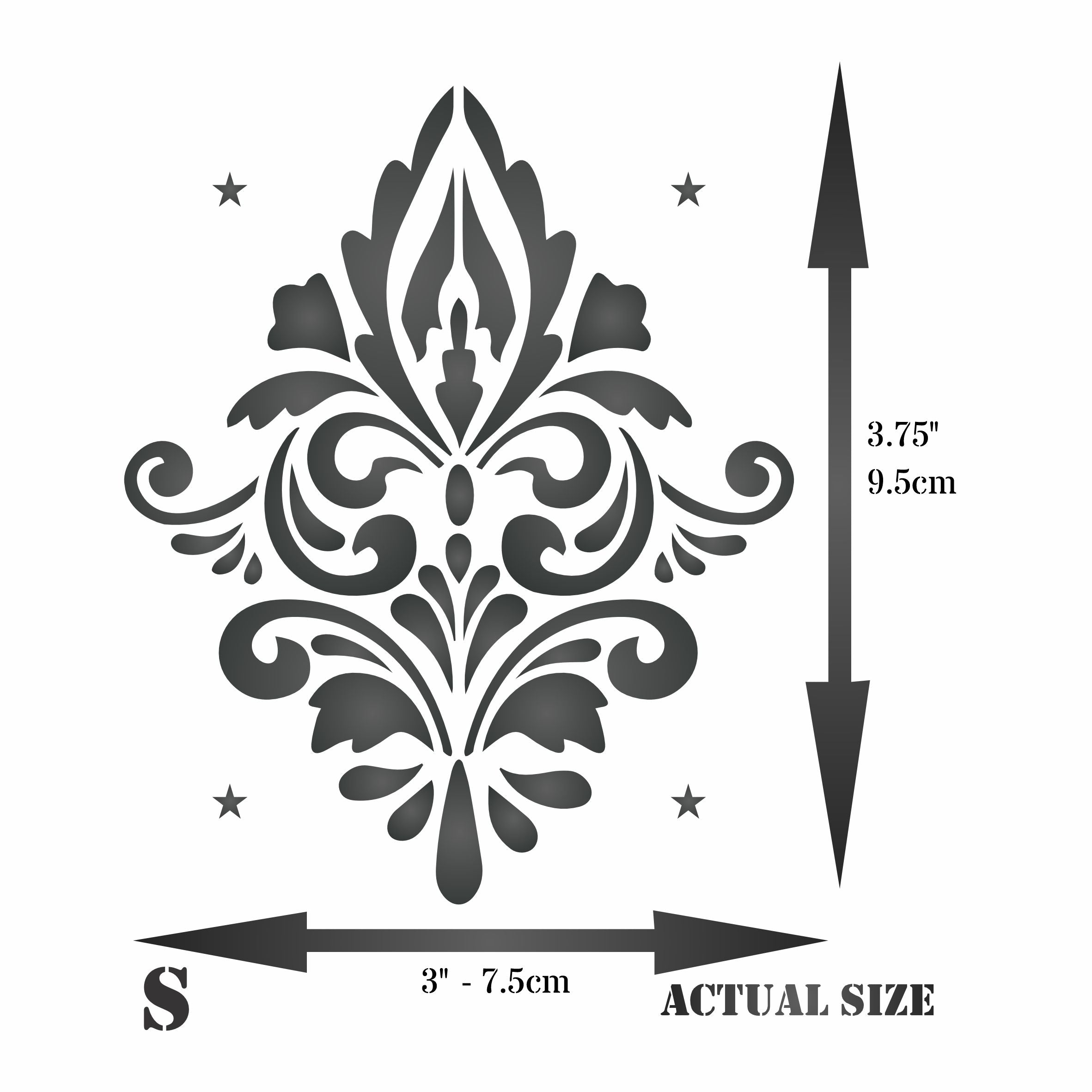 Simple Damask Stencil - Vintage Damask Simple Alloverpaper Pattern