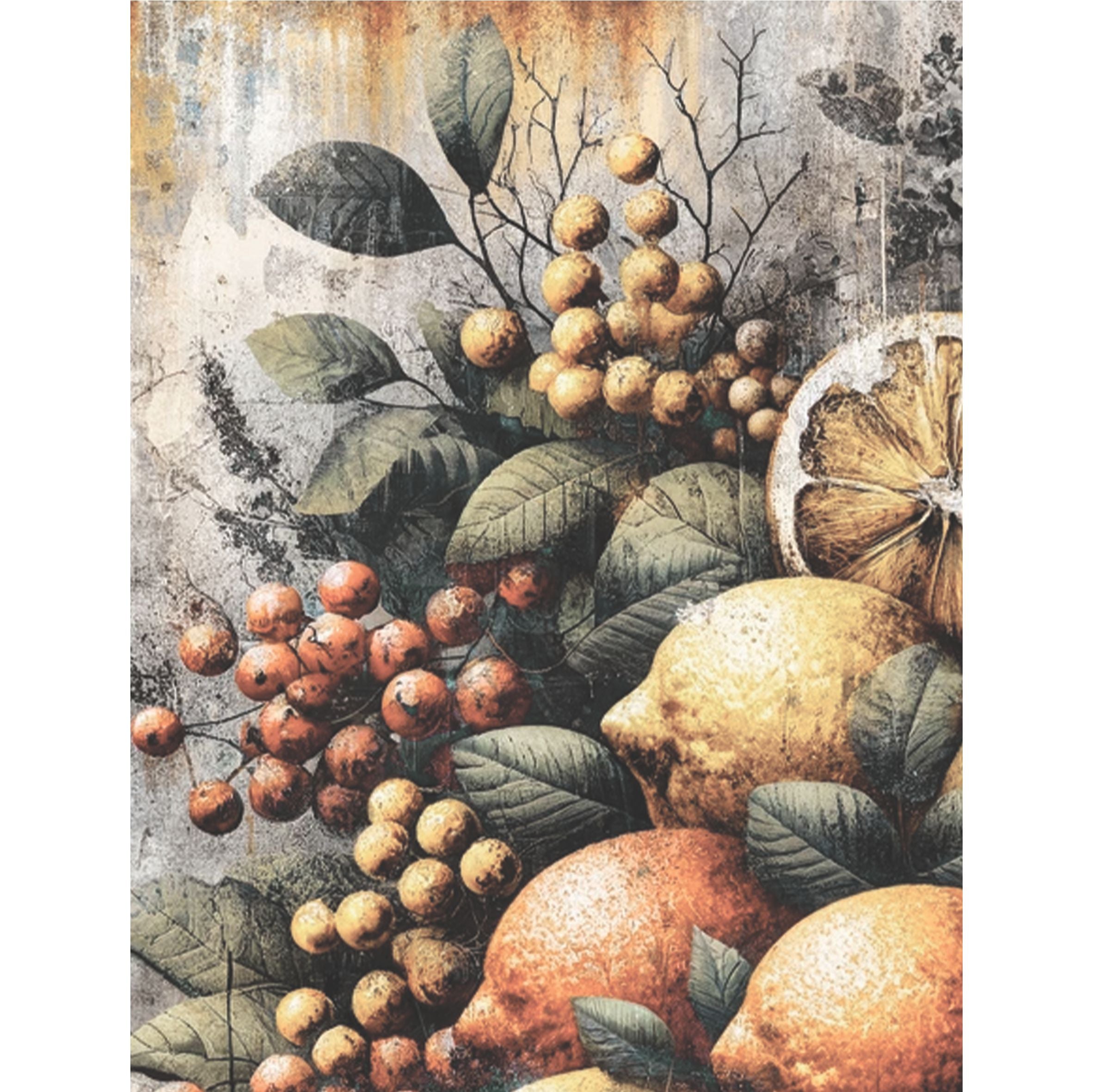 Oranges Rice Paper, 8 x 10.5 inch - for Decoupage Scrapbooking Cards Crafts