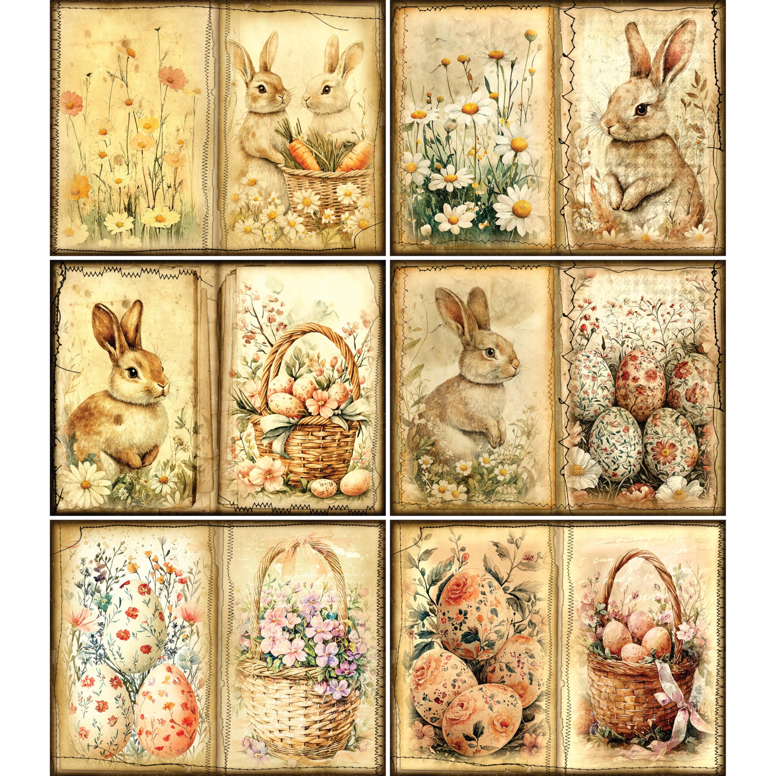 Decoupage Rice Papers - 6 Pieces | 12 Unique Designs | Versatile Decoupage Designs for Art Projects & Crafting by CRAFT KREATIVELY