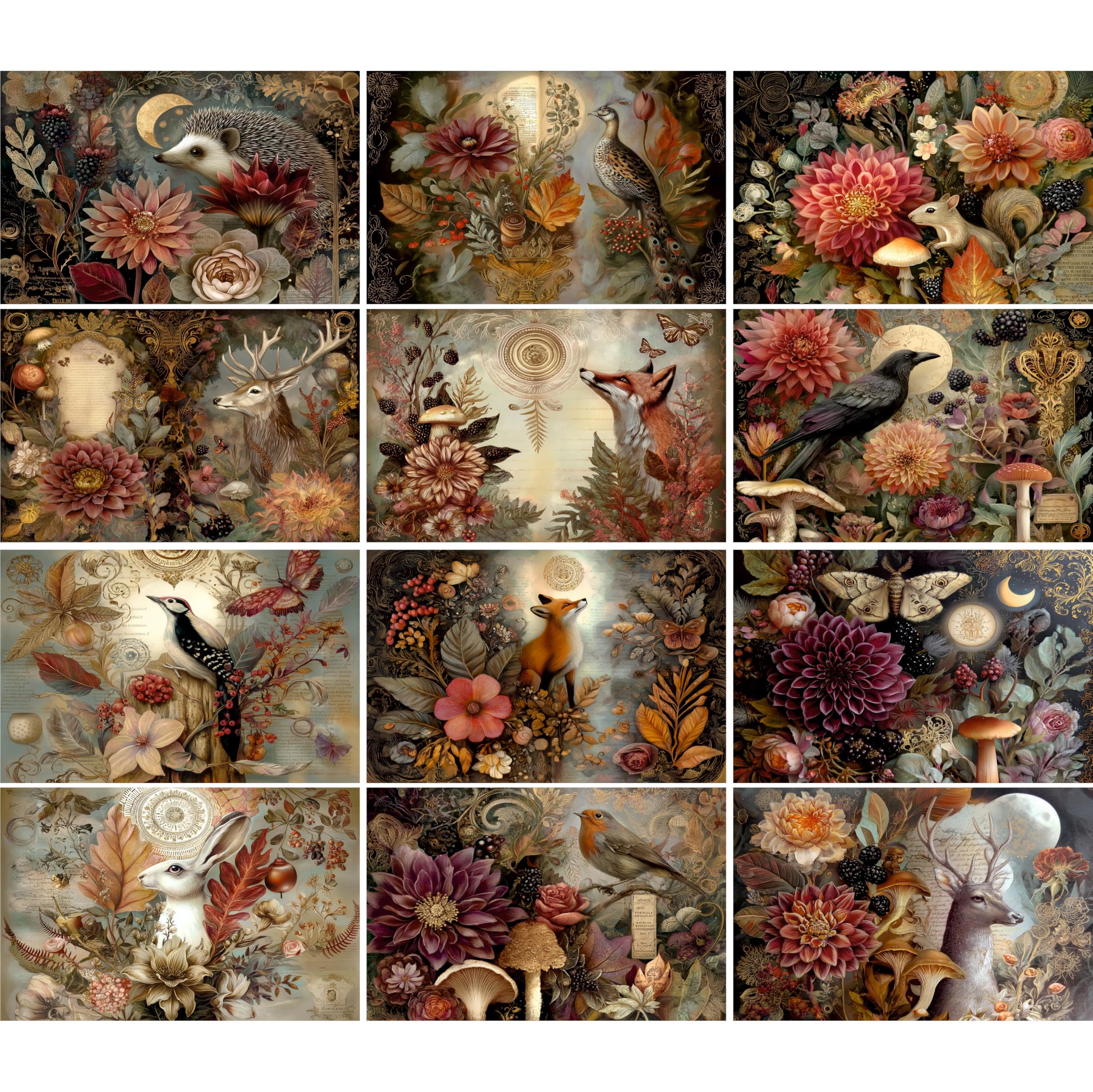 Decoupage Rice Papers - 6 Pieces | 6 Unique Designs | Versatile Decoupage Designs for Art Projects & Crafting by CRAFT KREATIVELY