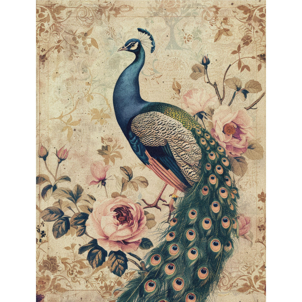Vintage Grunge Rice Paper – for Decoupage Scrapbooking Cards Crafts