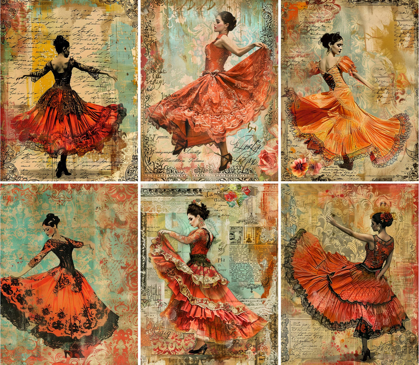 Decoupage Rice Paper, 20 x 26.5cm (6 Sheets) – 6x Decoupage Ballet Papers for Collage, Mixed Media, Card Making & Crafts, Decoupage by CRAFT KREATIVELY