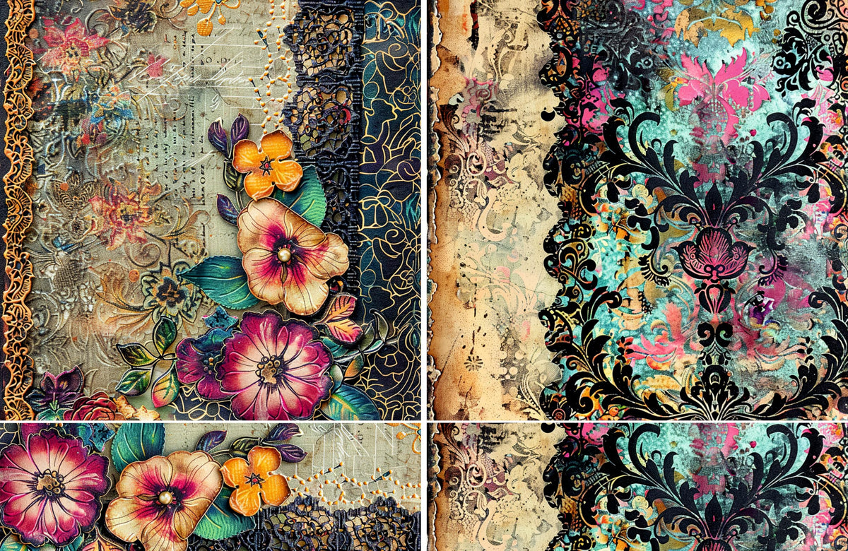 Square Rice Papers – Decoupage Paper Design for Furniture, Mixed Media, Cards & Crafts, Decoupage by CRAFT KREATIVELY