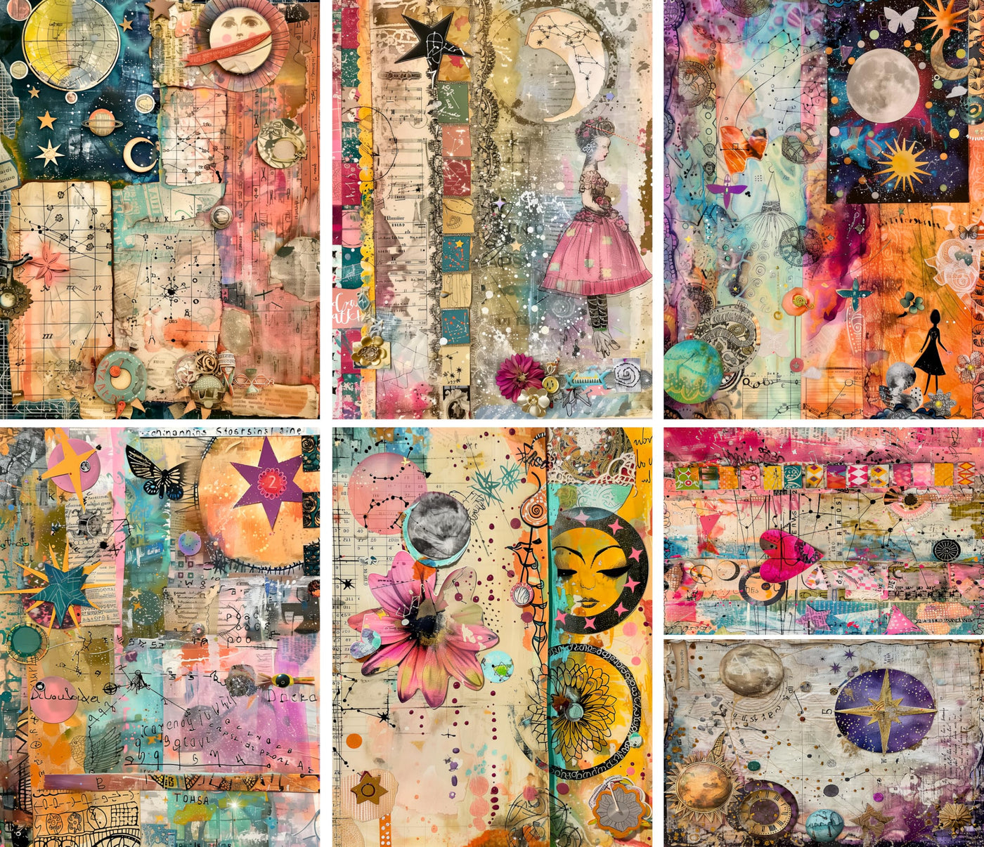 Decoupage Rice Paper, 20 x 26.5cm (6 Sheets) – 6x Decoupage Papers for Collage, Mixed Media, Card Making & Crafts, Decoupage by CRAFT KREATIVELY