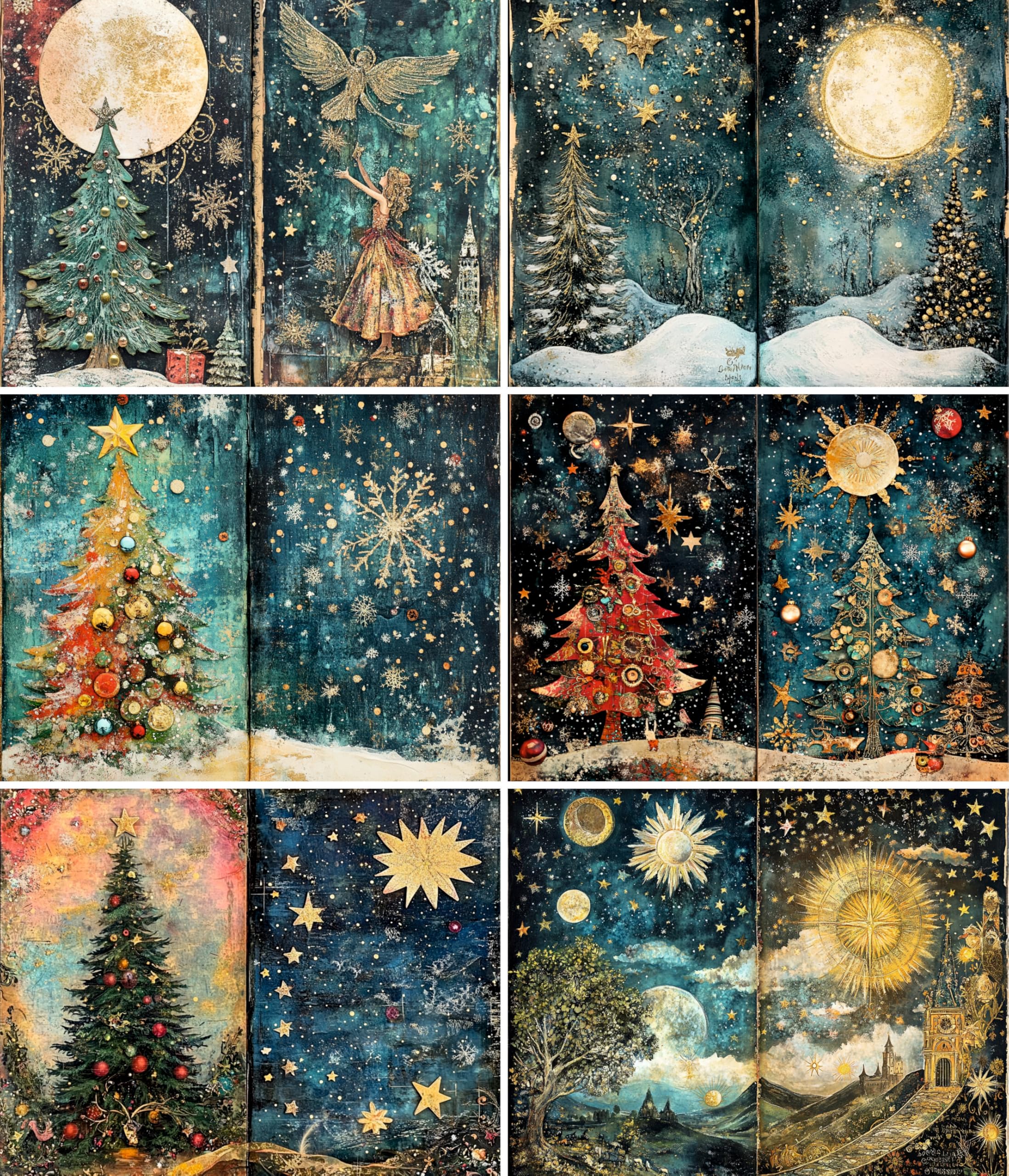 Decoupage Rice Papers - 6 Sheets | 6 Unique Designs | Versatile Christmas Designs for Art Projects & Crafting by CRAFT KREATIVELY