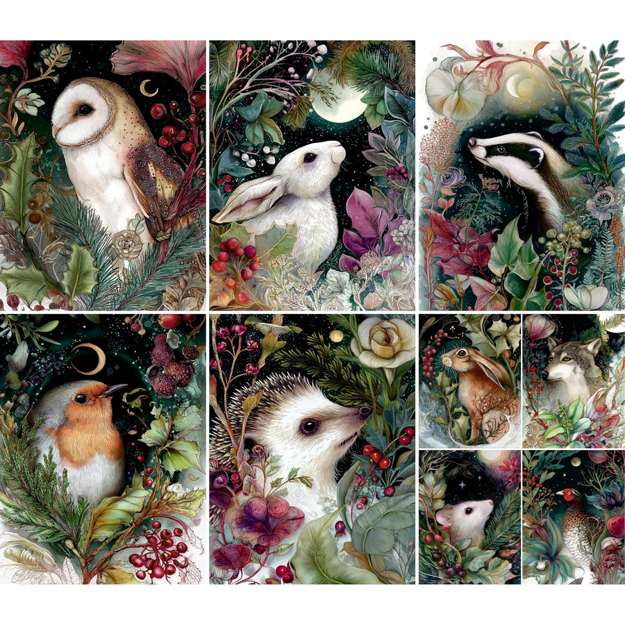 Decoupage Rice Papers - 6 Pieces | 6 Unique Designs | Versatile Decoupage Designs for Art Projects & Crafting by CRAFT KREATIVELY (Animals)