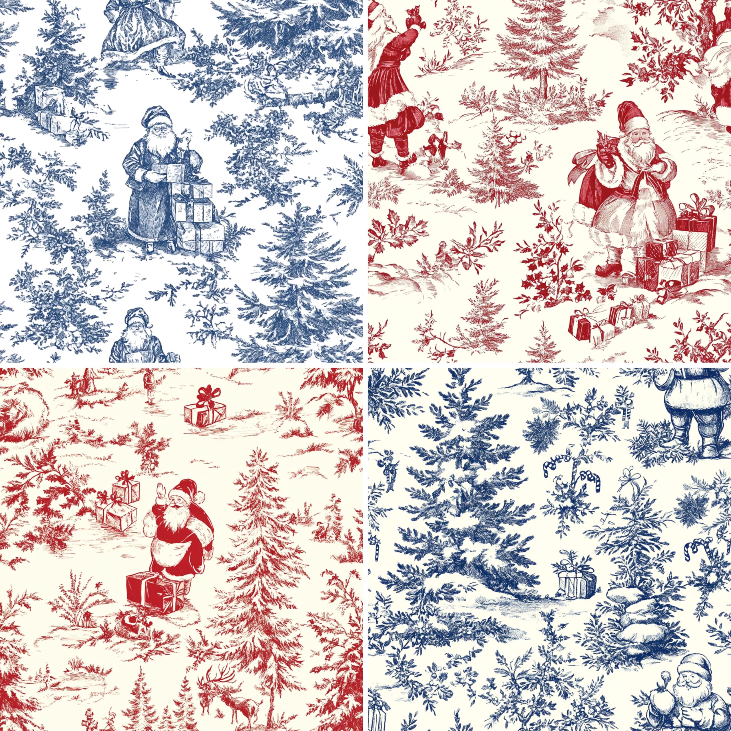 Decoupage Rice Paper (2 pc) - 8x Decoupage Toile de Jouy Designs for Collage, Card Making & Crafts, Decoupage by CRAFT KREATIVELY