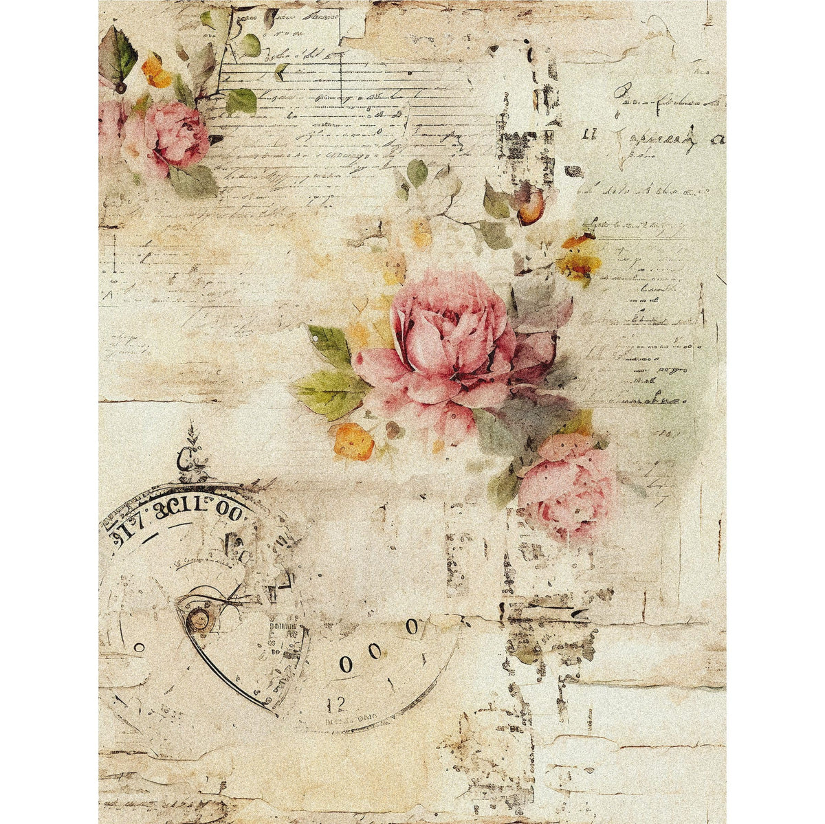 Vintage Grunge Rice Paper – for Decoupage Scrapbooking Cards Crafts