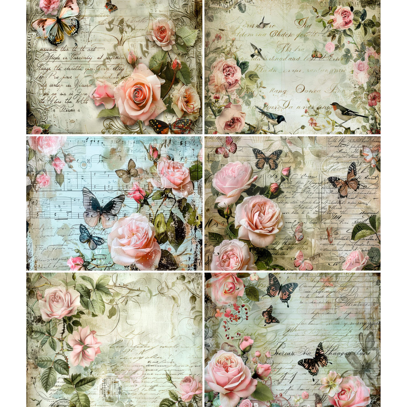 Decoupage Rice Papers - 6 Pieces | 6 Unique Designs | Versatile Decoupage Designs for Art Projects & Crafting by CRAFT KREATIVELY