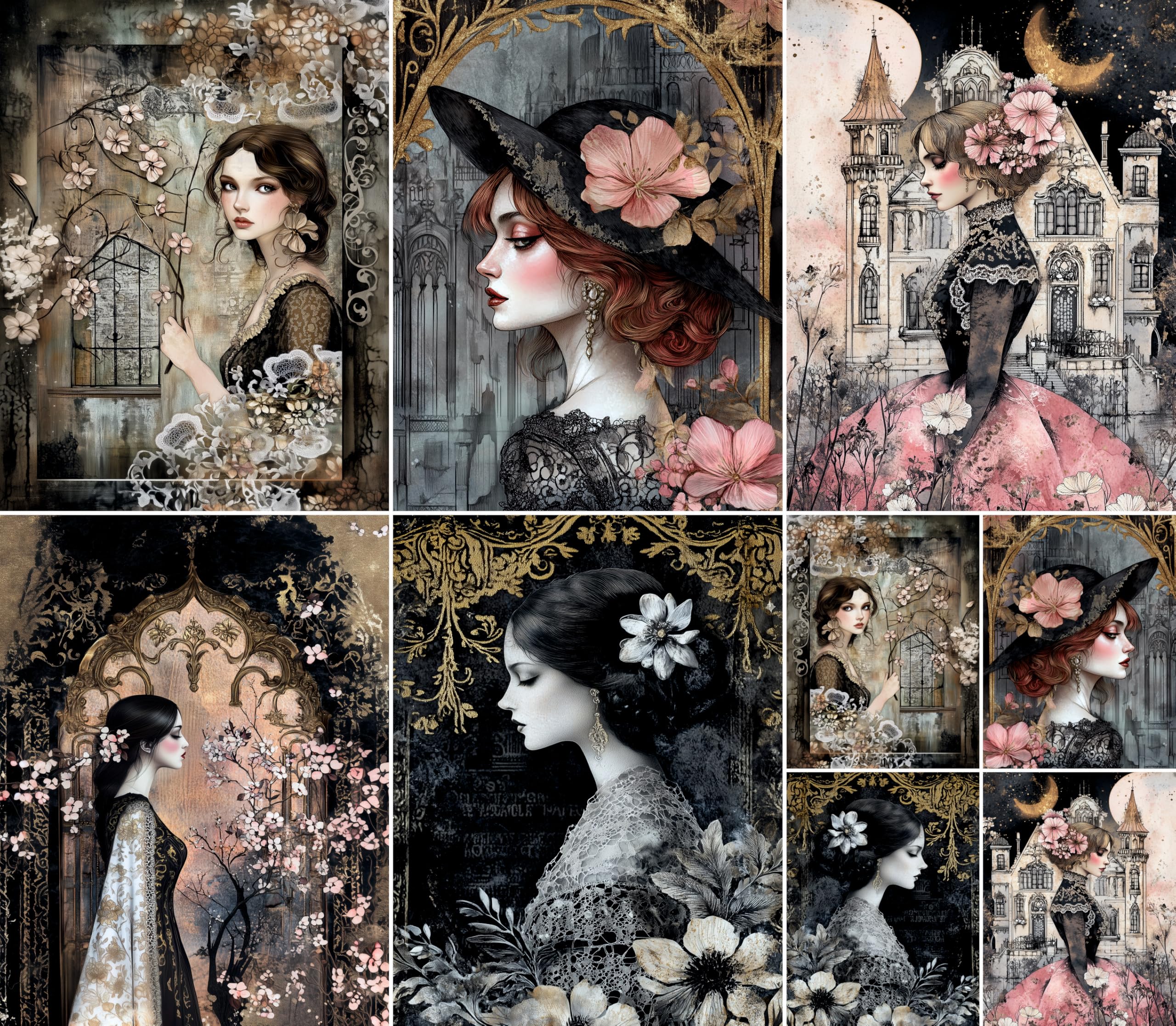 Decoupage Rice Paper, 20 x 26.5cm (6 Sheets) – 6x Decoupage Beauty Papers for Collage, Mixed Media, Card Making & Crafts, Decoupage by CRAFT KREATIVELY