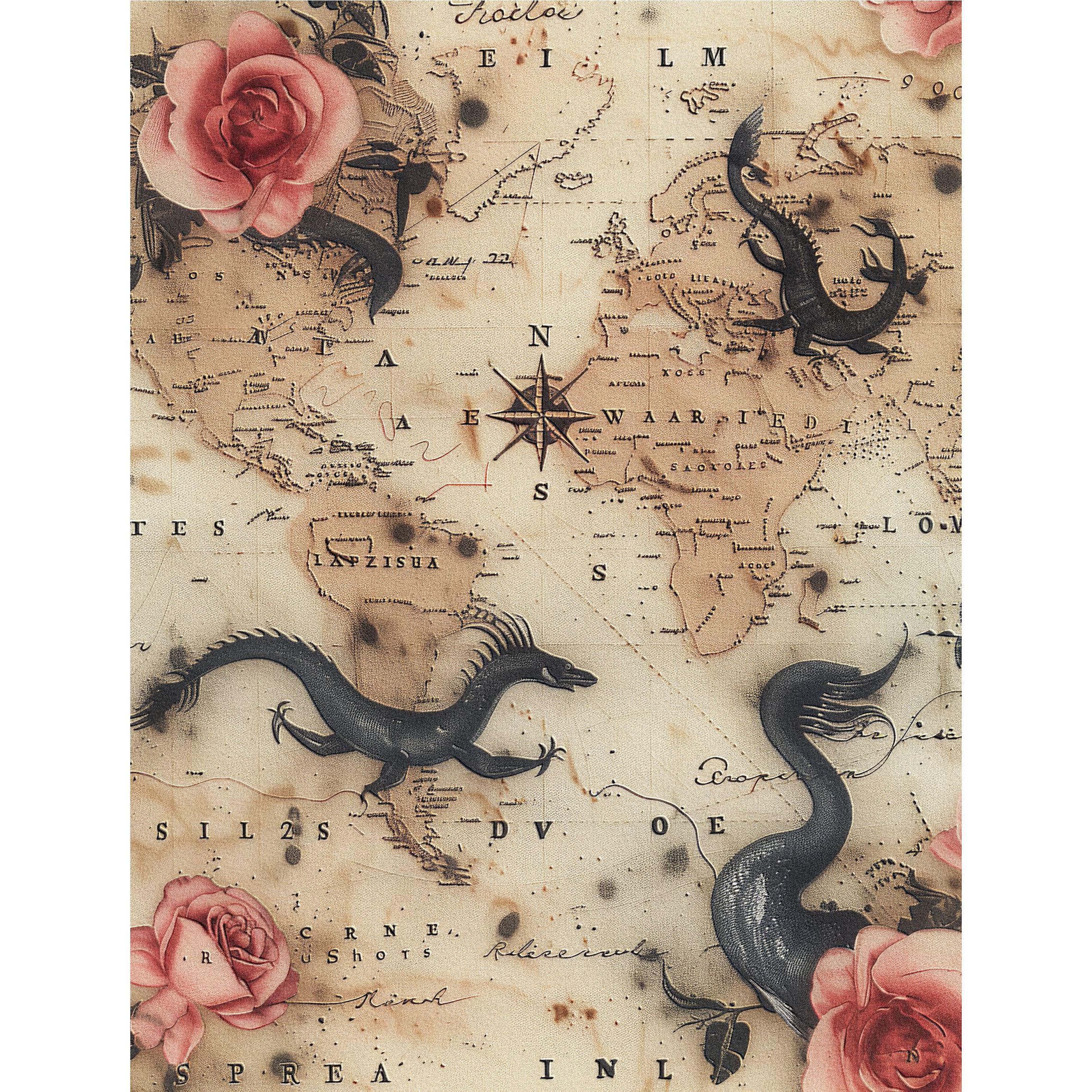Dark Backgrounds Rice Paper – for Decoupage Scrapbooking Cards Crafts