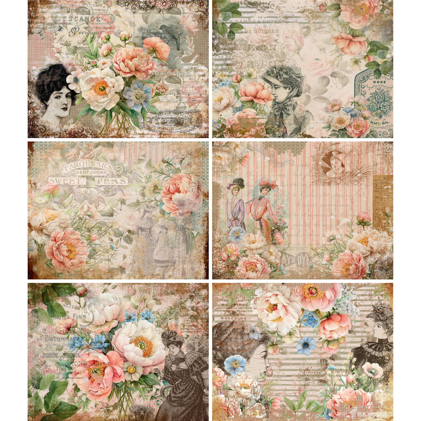 Decoupage Rice Papers - 6 Pieces | 6 Unique Designs | Versatile Decoupage Designs for Art Projects & Crafting by CRAFT KREATIVELY