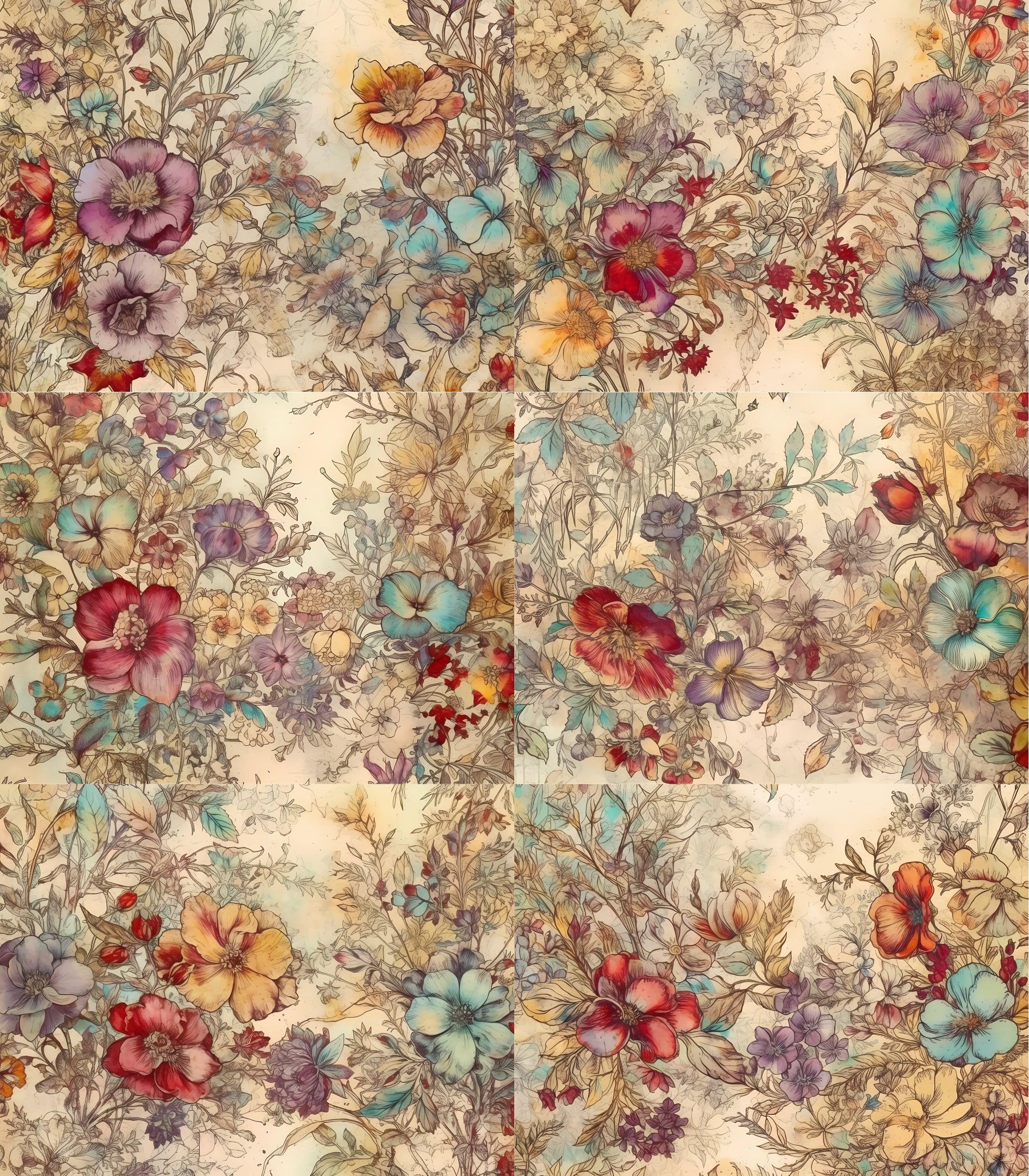 Abstract Flora Rice Papers – Decoupage Paper 6x Designs for Collage, Mixed Media, Card Making & Crafts, Decoupage by CRAFT KREATIVELY