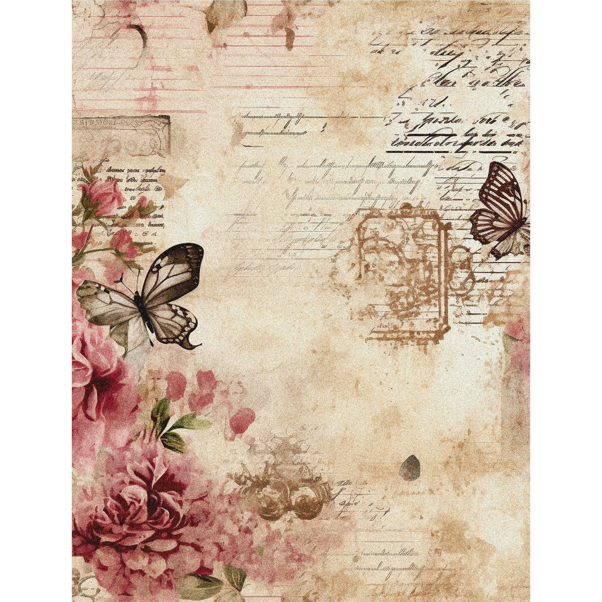 Vintage Grunge Rice Paper – for Decoupage Scrapbooking Cards Crafts
