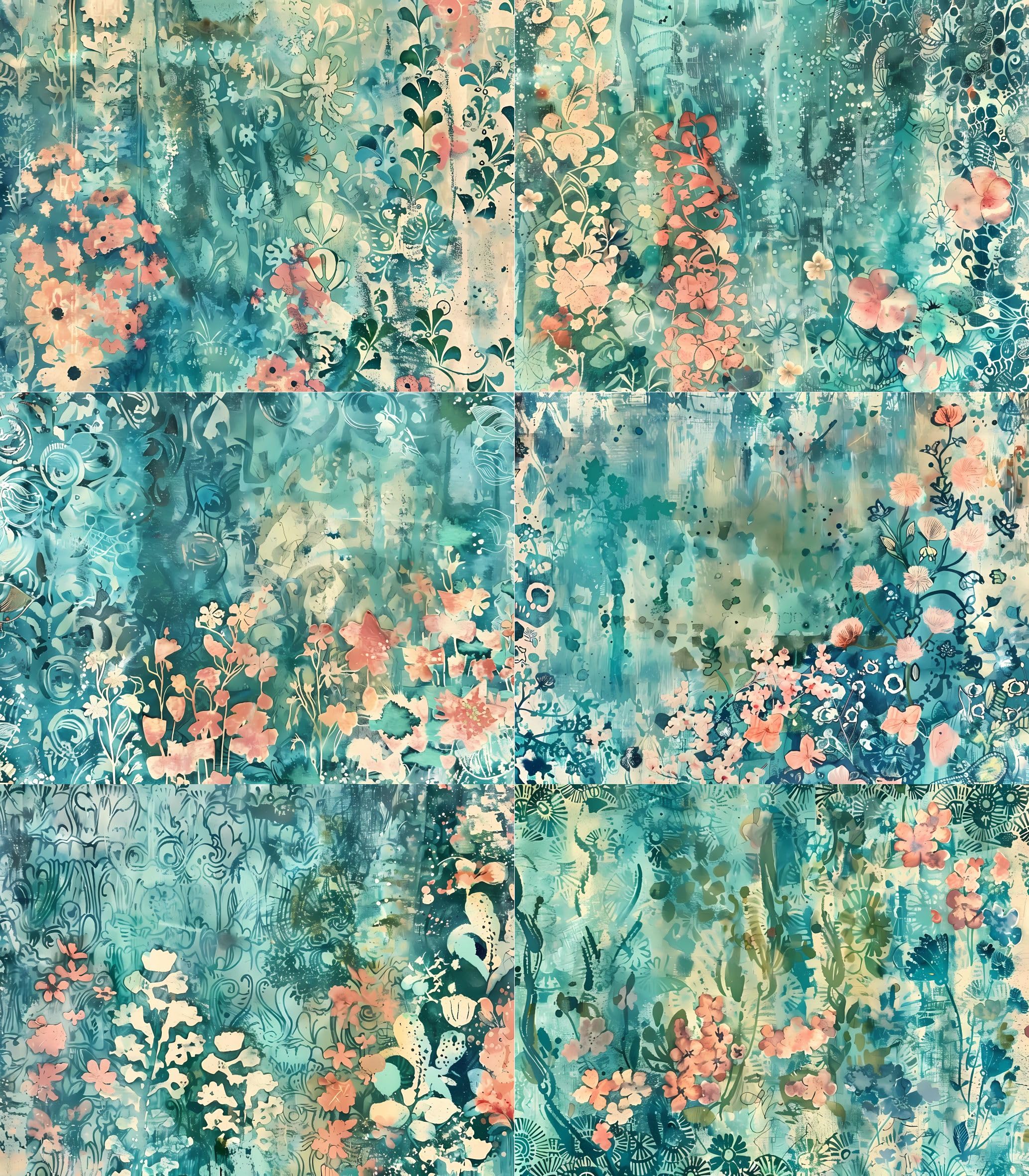 Abstract Flora Rice Papers – Decoupage Paper 6x Designs for Collage, Mixed Media, Card Making & Crafts, Decoupage by CRAFT KREATIVELY