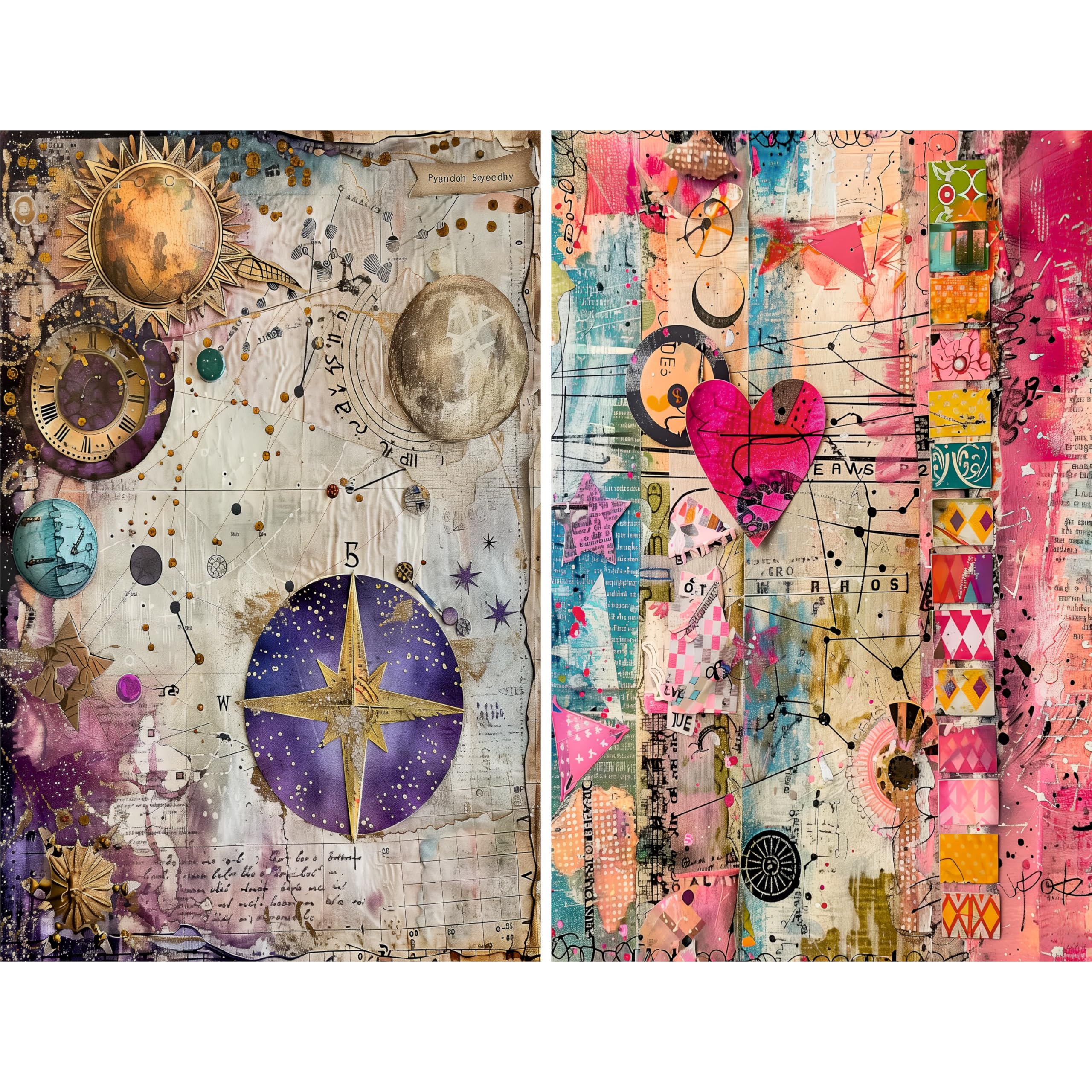 Decoupage Rice Paper, 20 x 26.5cm (6 Sheets) – 6x Decoupage Papers for Collage, Mixed Media, Card Making & Crafts, Decoupage by CRAFT KREATIVELY