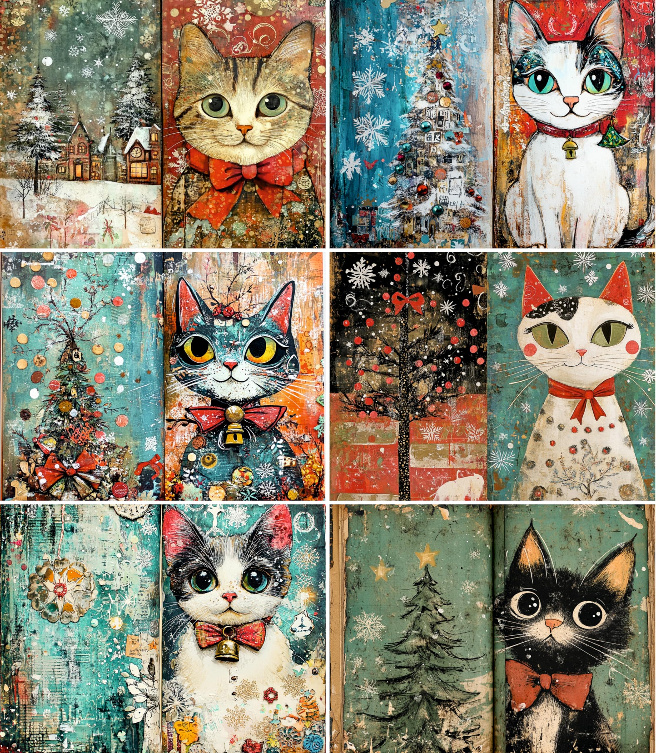 Decoupage Rice Papers - 6 Sheets | 6 Unique Designs | Versatile Christmas Designs for Art Projects & Crafting by CRAFT KREATIVELY