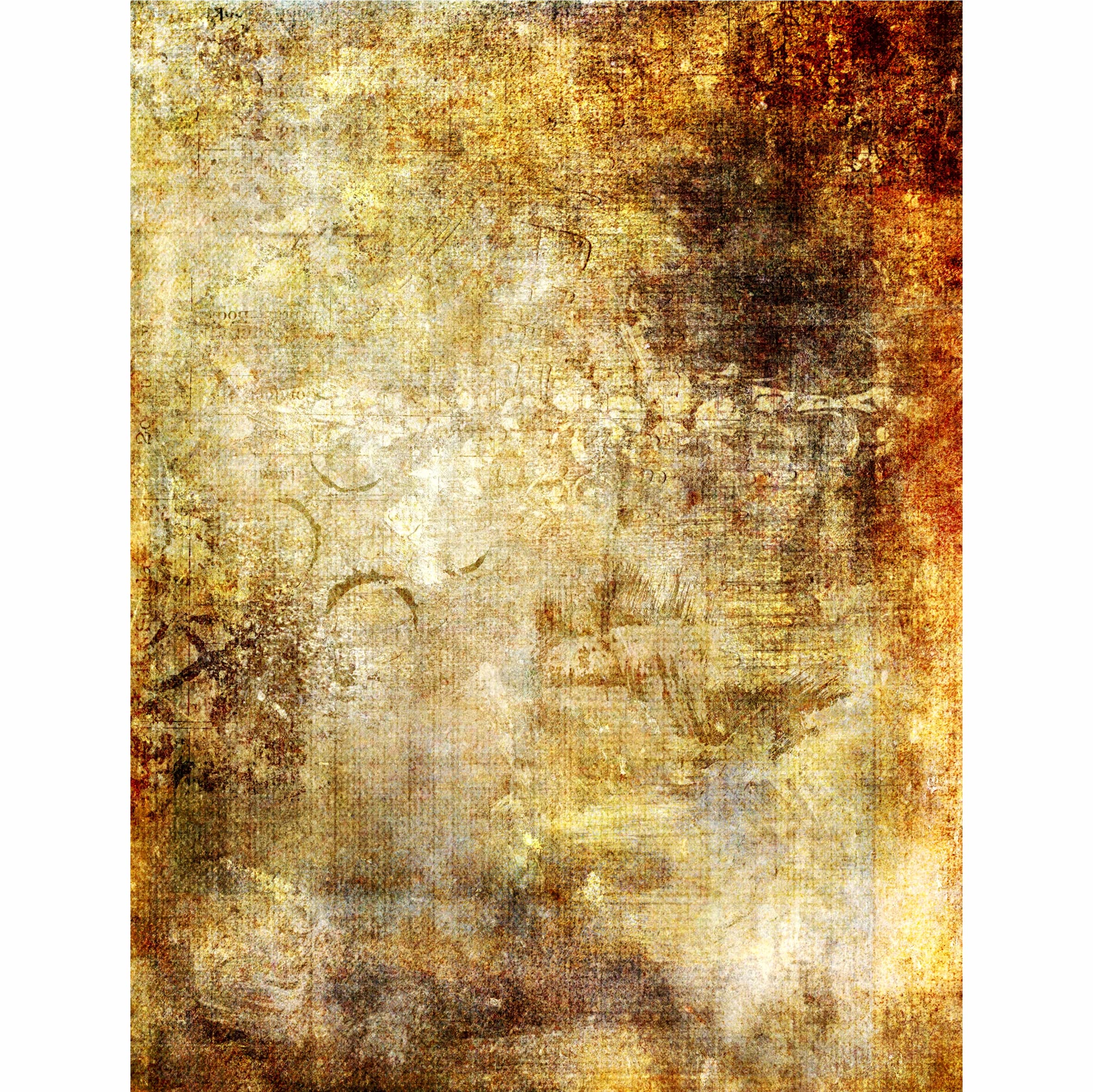 Distressed Background Rice Paper, 20.32 x 26.67 cm - 6 x Different Printed Mulberry Paper Images 30gsm Visible Fibres for Decoupage Crafts Mixed Media Collage Art