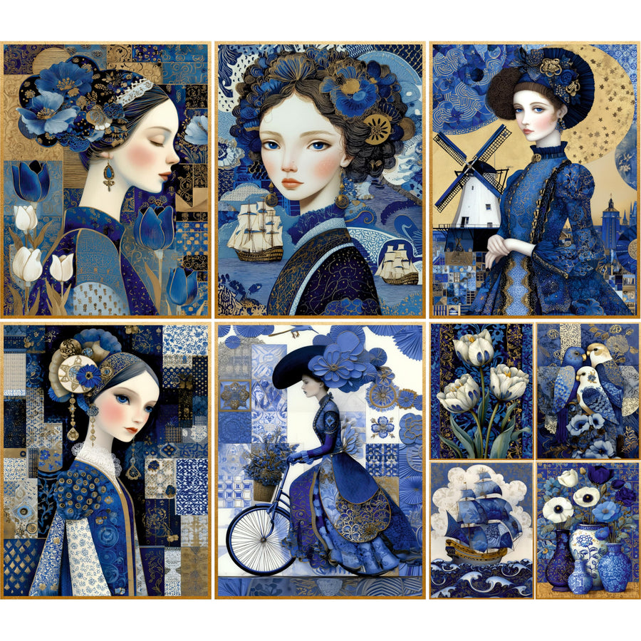 Decoupage Rice Papers - 6 Pieces | 6 Unique Designs | Versatile Decoupage Designs for Art Projects & Crafting by CRAFT KREATIVELY (Golden)