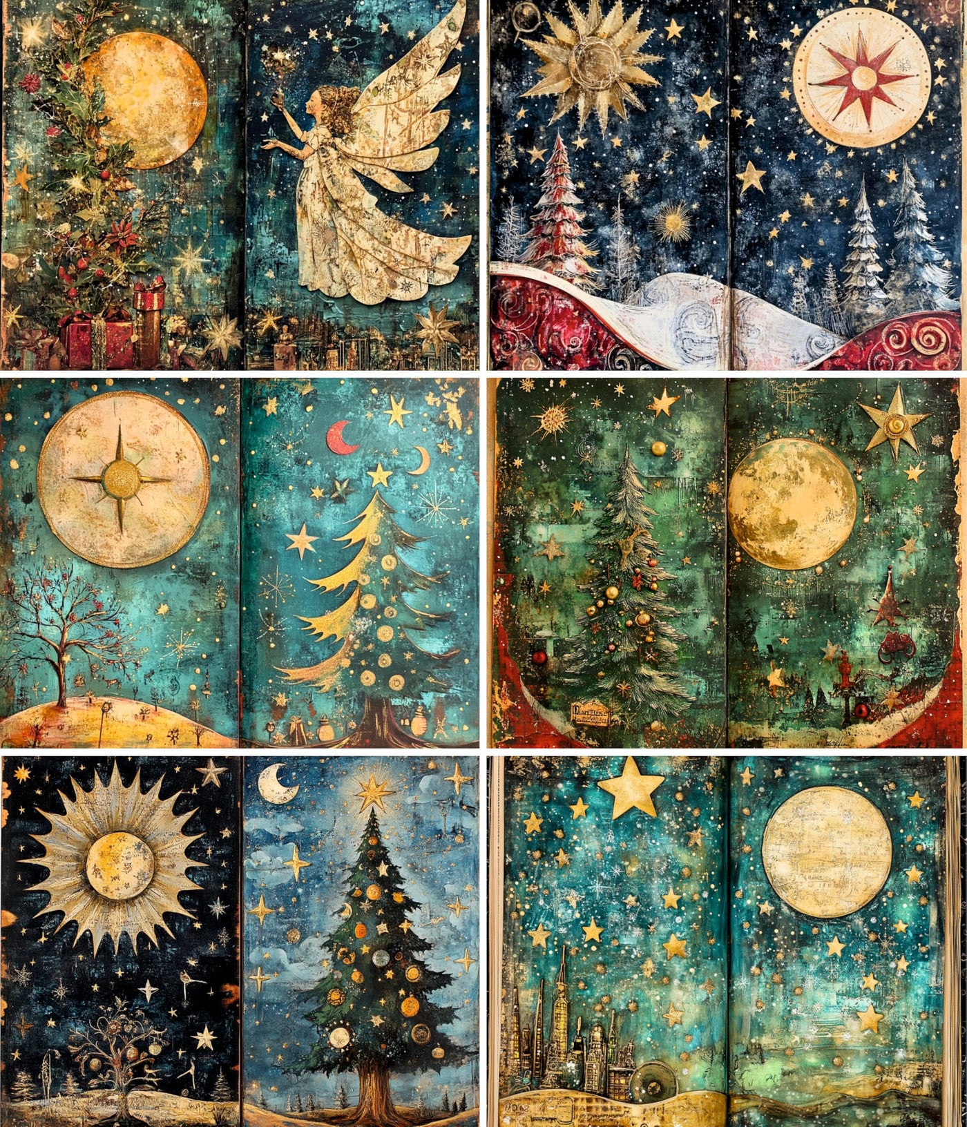 Decoupage Rice Papers - 6 Sheets | 6 Unique Designs | Versatile Christmas Designs for Art Projects & Crafting by CRAFT KREATIVELY