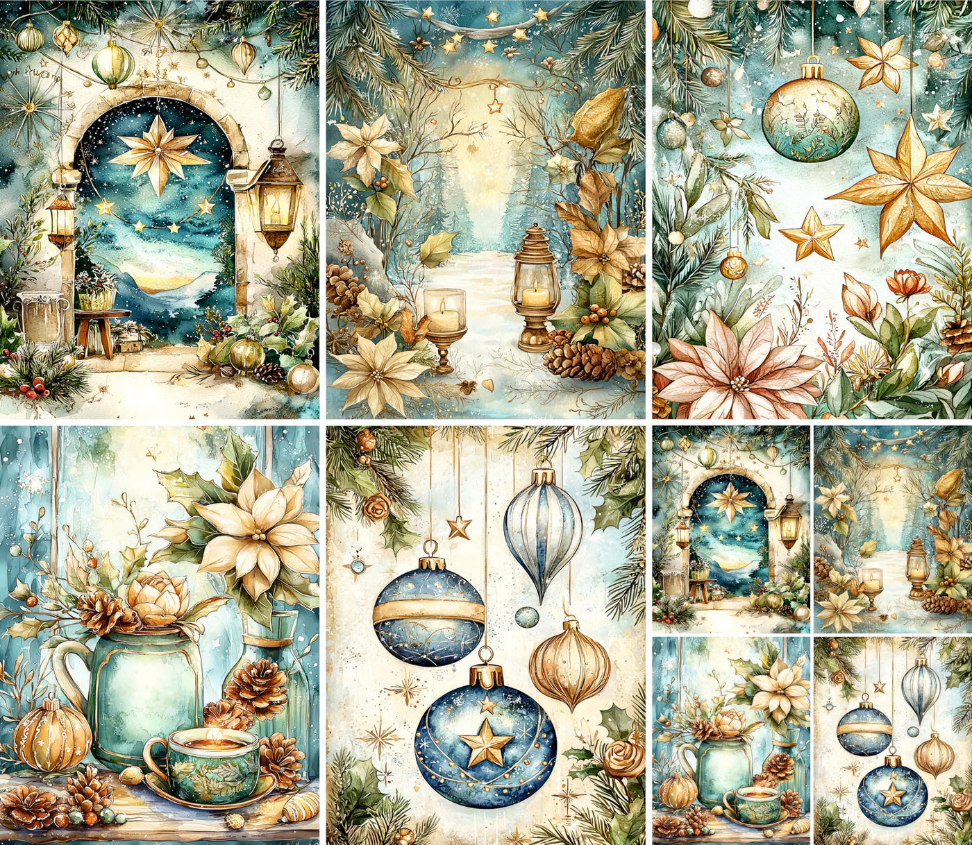 Decoupage Rice Papers - 4 Sheets | 32 Pieces | 8 Unique Designs | Versatile Designs for Art Projects & Crafting by CRAFT KREATIVELY