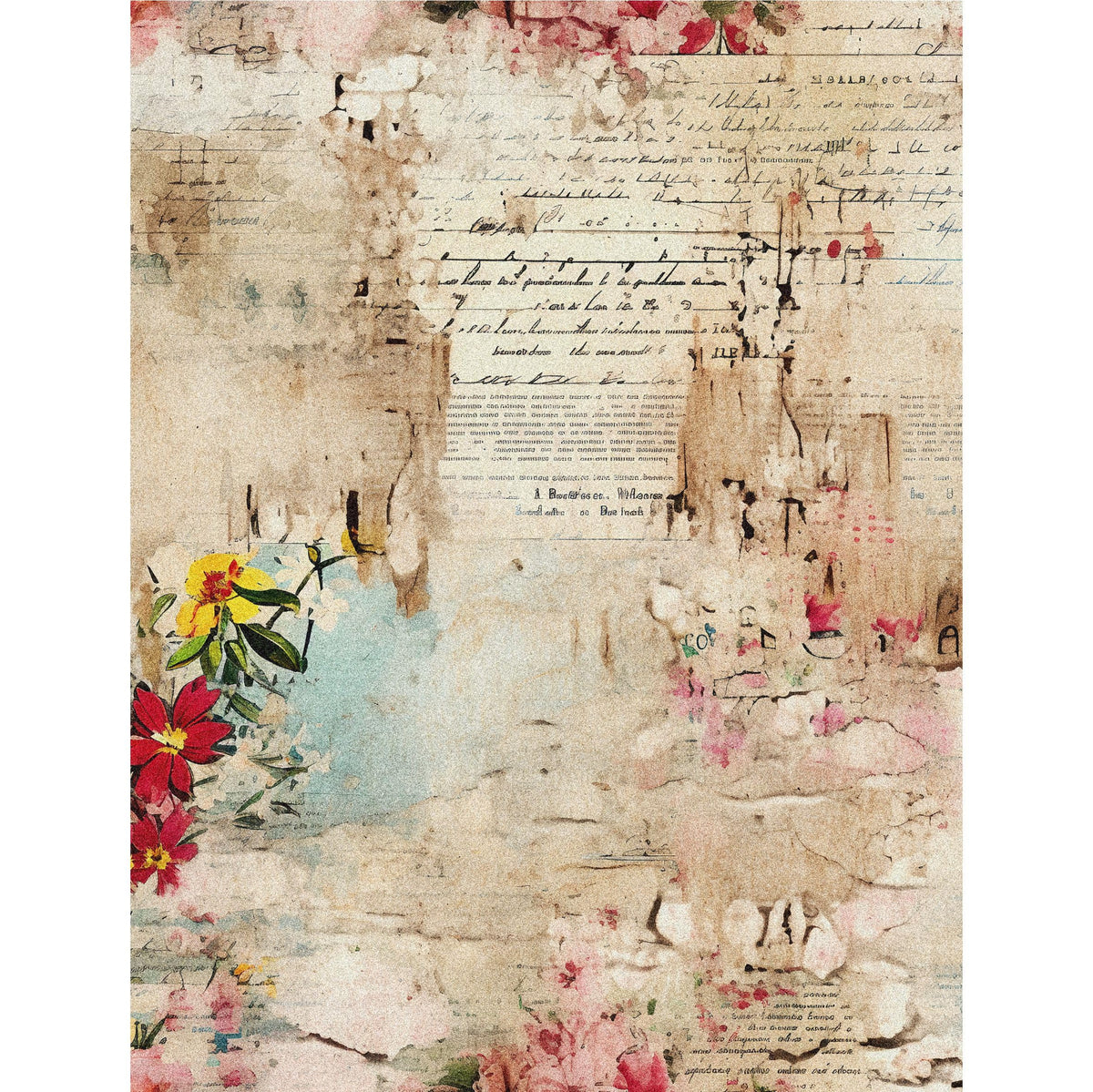 Vintage Grunge Rice Paper – for Decoupage Scrapbooking Cards Crafts