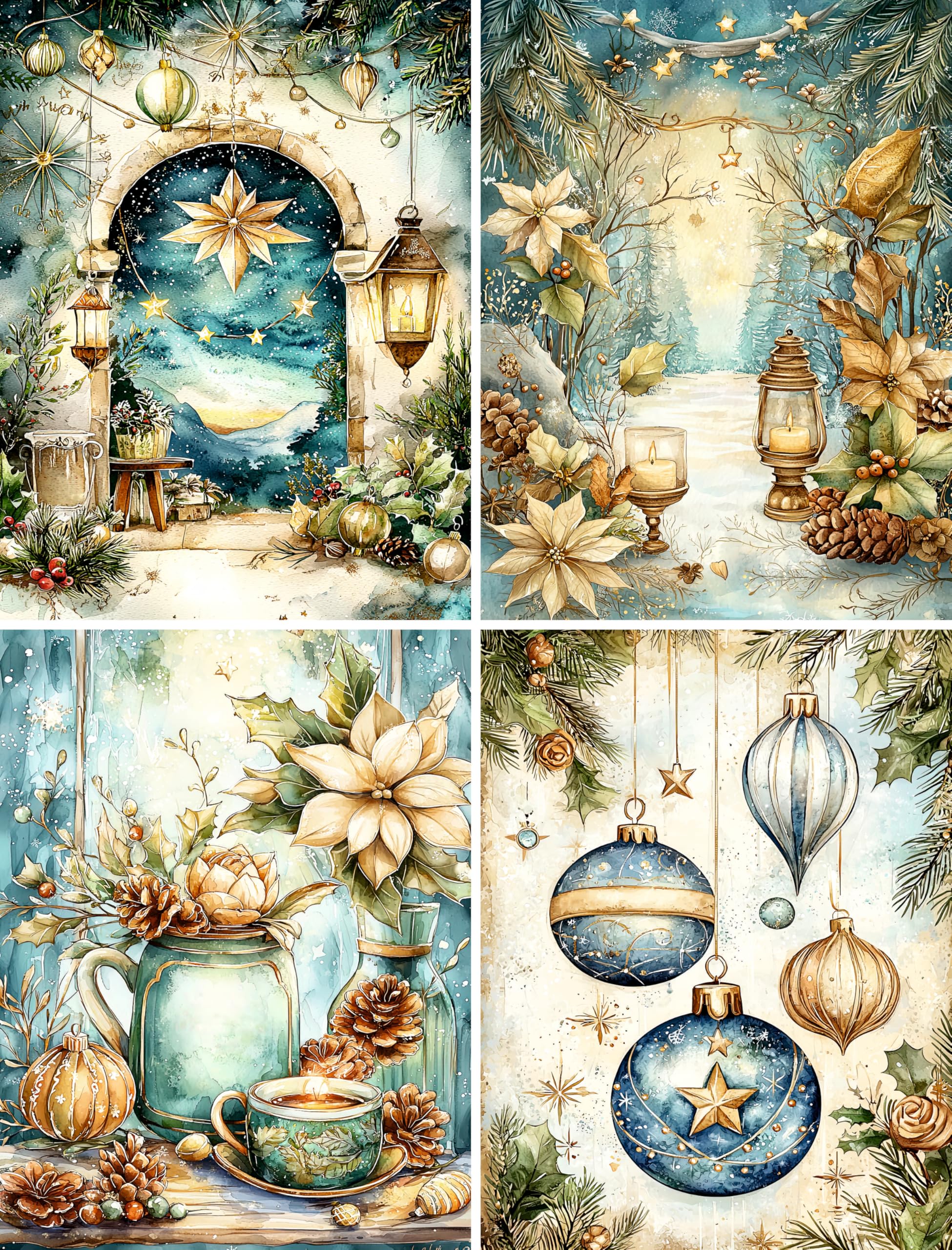 Decoupage Rice Papers - 4 Sheets | 32 Pieces | 8 Unique Designs | Versatile Designs for Art Projects & Crafting by CRAFT KREATIVELY