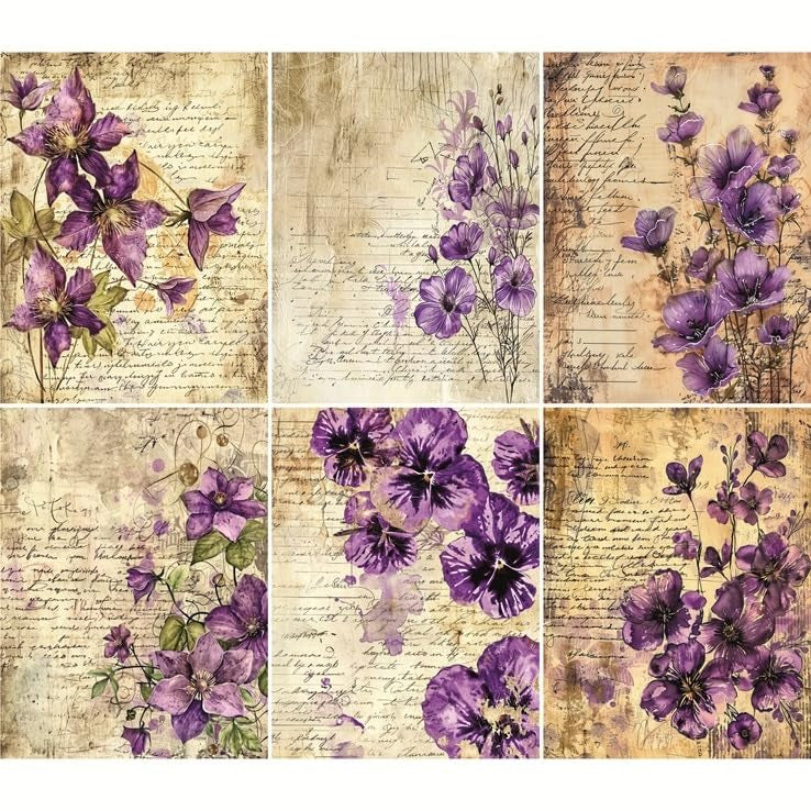 Decoupage Rice Papers - 6 Pieces | 6 Unique Designs | Versatile Decoupage Designs for Art Projects & Crafting by CRAFT KREATIVELY