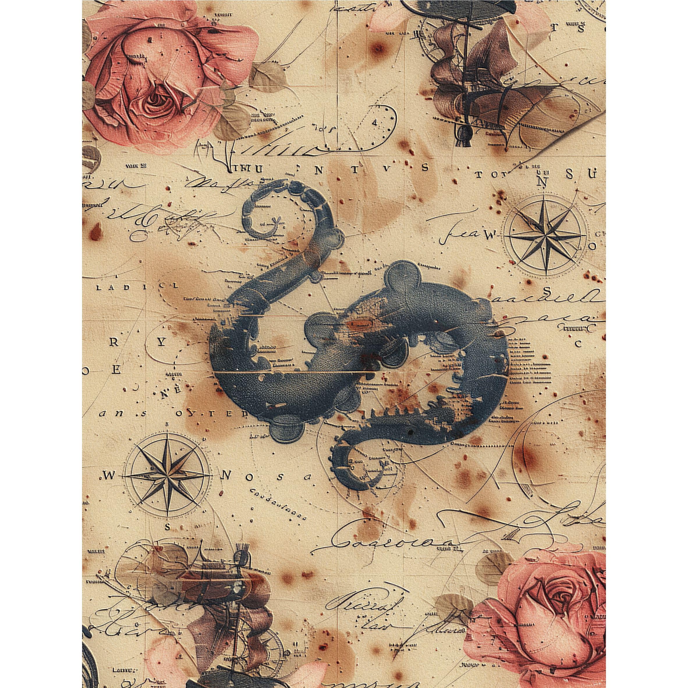 Dark Backgrounds Rice Paper – for Decoupage Scrapbooking Cards Crafts