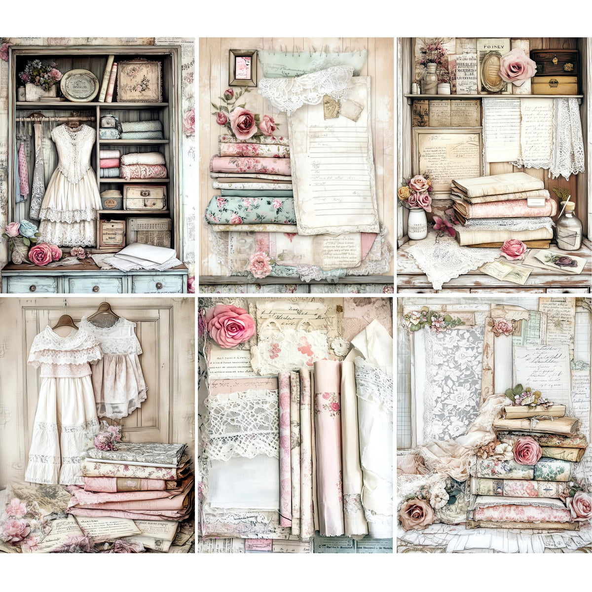 Sewing Rice Papers – Decoupage Paper Design for Furniture, Mixed Media, Cards & Crafts, Decoupage by CRAFT KREATIVELY