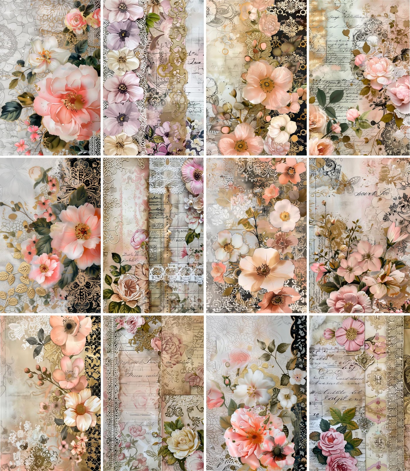 Decoupage Rice Paper, 20 x 26.5cm (6 Sheets) – 6x Decoupage Papers for Collage, Mixed Media, Card Making & Crafts, Decoupage by CRAFT KREATIVELY