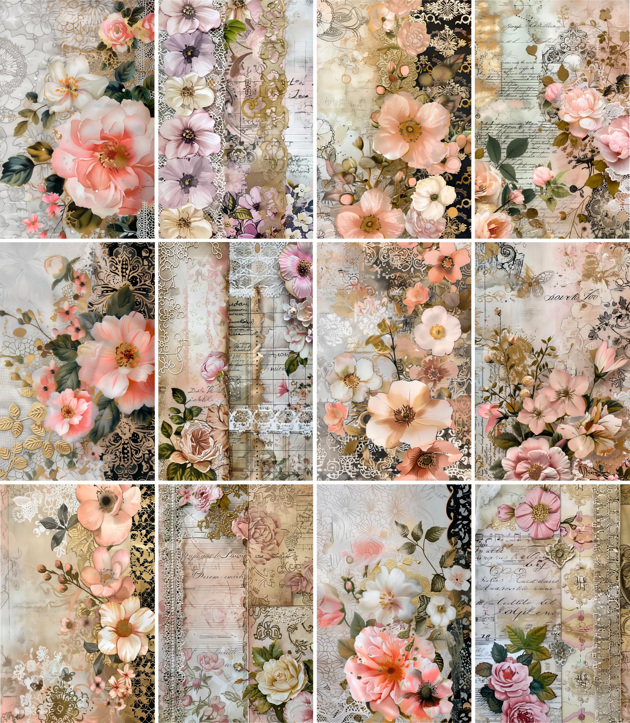 Decoupage Rice Paper, 20 x 26.5cm (6 Sheets) – 6x Decoupage Papers for Collage, Mixed Media, Card Making & Crafts, Decoupage by CRAFT KREATIVELY