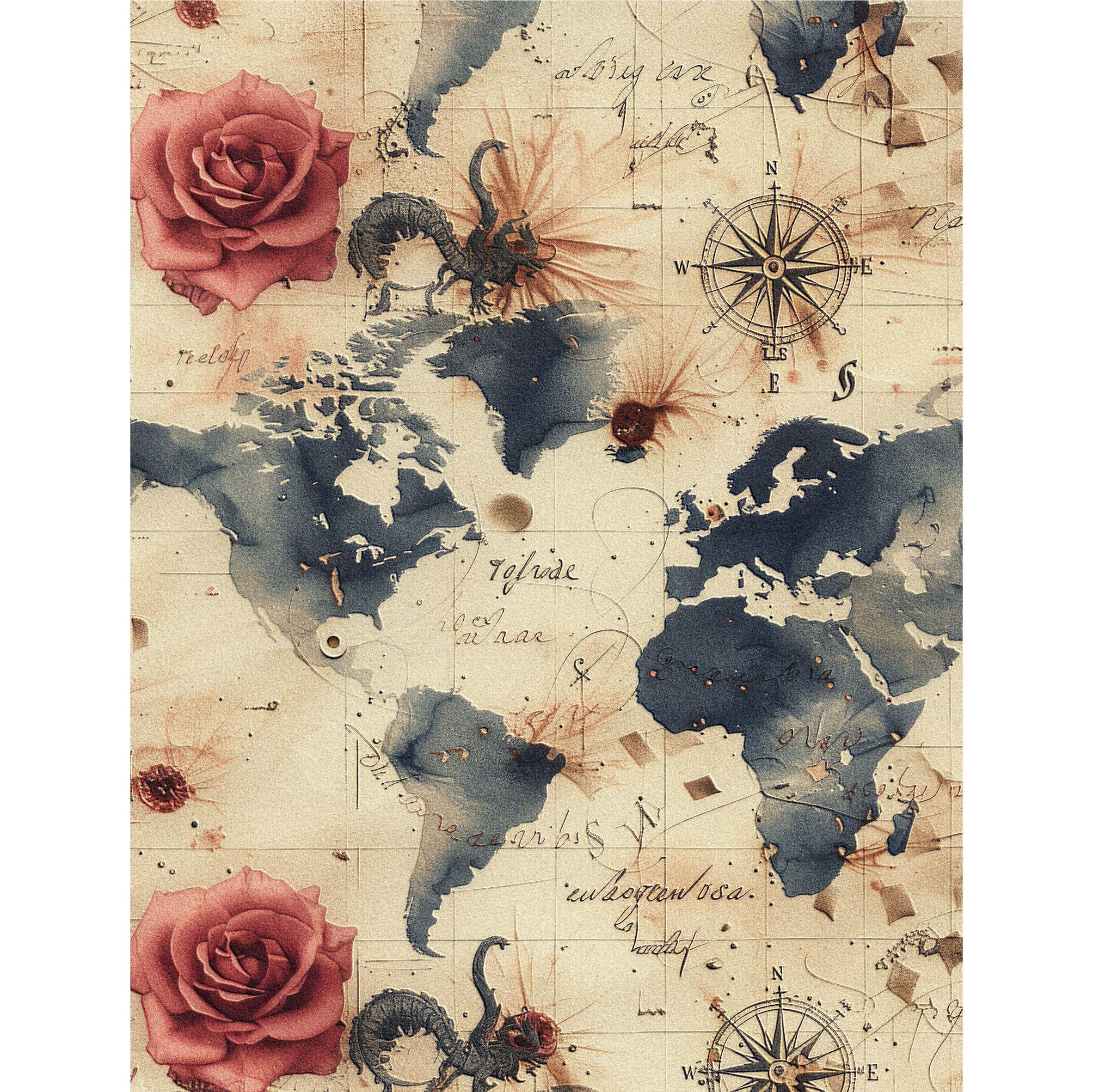 Dark Backgrounds Rice Paper – for Decoupage Scrapbooking Cards Crafts