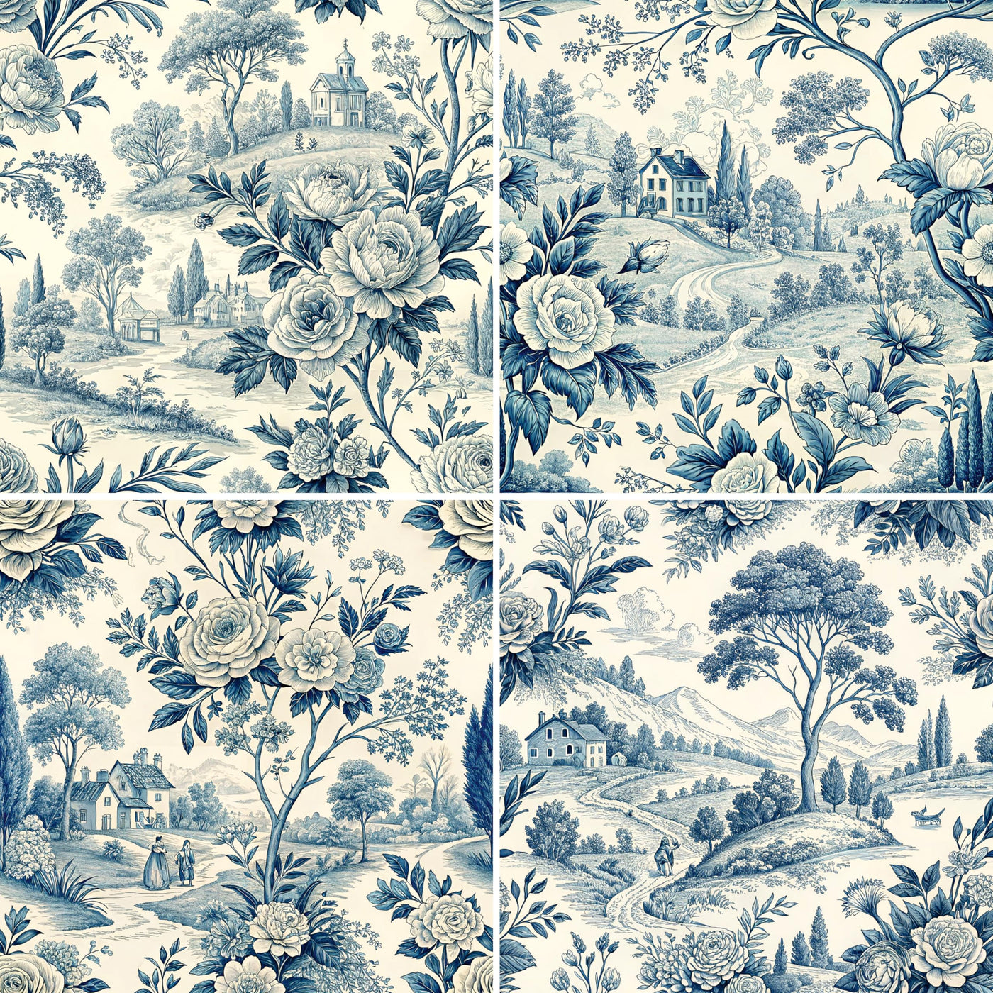 Decoupage Rice Paper (2 pc) - 8x Decoupage Toile de Jouy Designs for Collage, Card Making & Crafts, Decoupage by CRAFT KREATIVELY