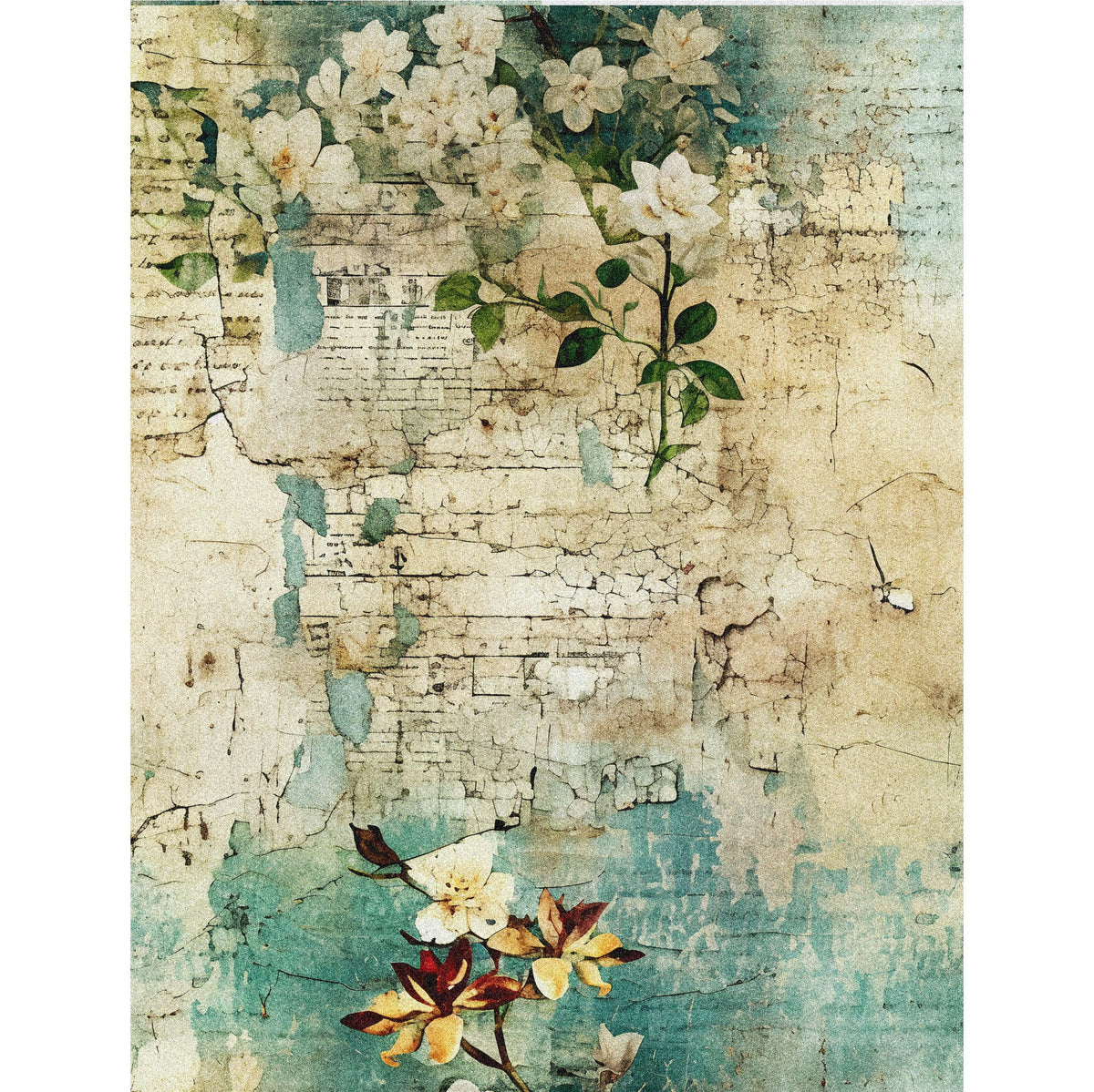 Vintage Grunge Rice Paper – for Decoupage Scrapbooking Cards Crafts