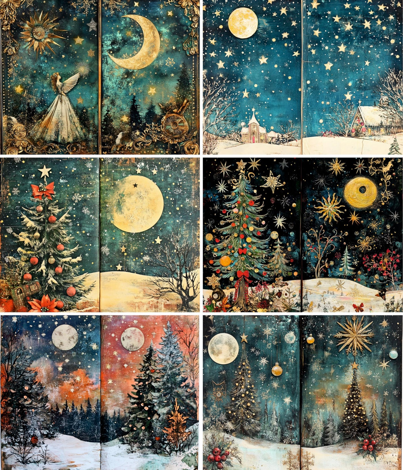 Decoupage Rice Papers - 6 Sheets | 6 Unique Designs | Versatile Christmas Designs for Art Projects & Crafting by CRAFT KREATIVELY