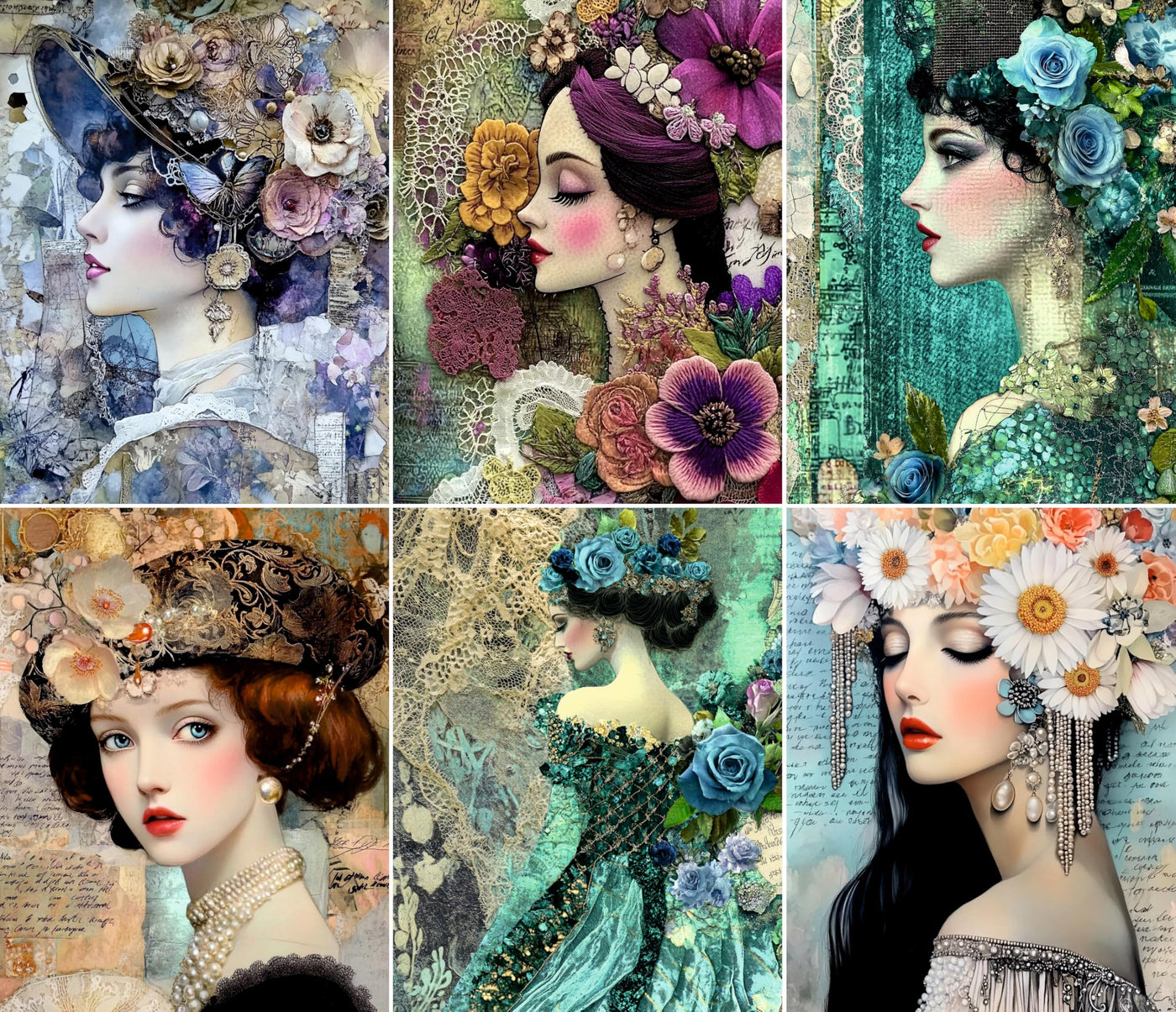 Decoupage Rice Paper, 20 x 26.5cm (6 Sheets) – 6x Decoupage Beauty Papers for Collage, Mixed Media, Card Making & Crafts, Decoupage by CRAFT KREATIVELY