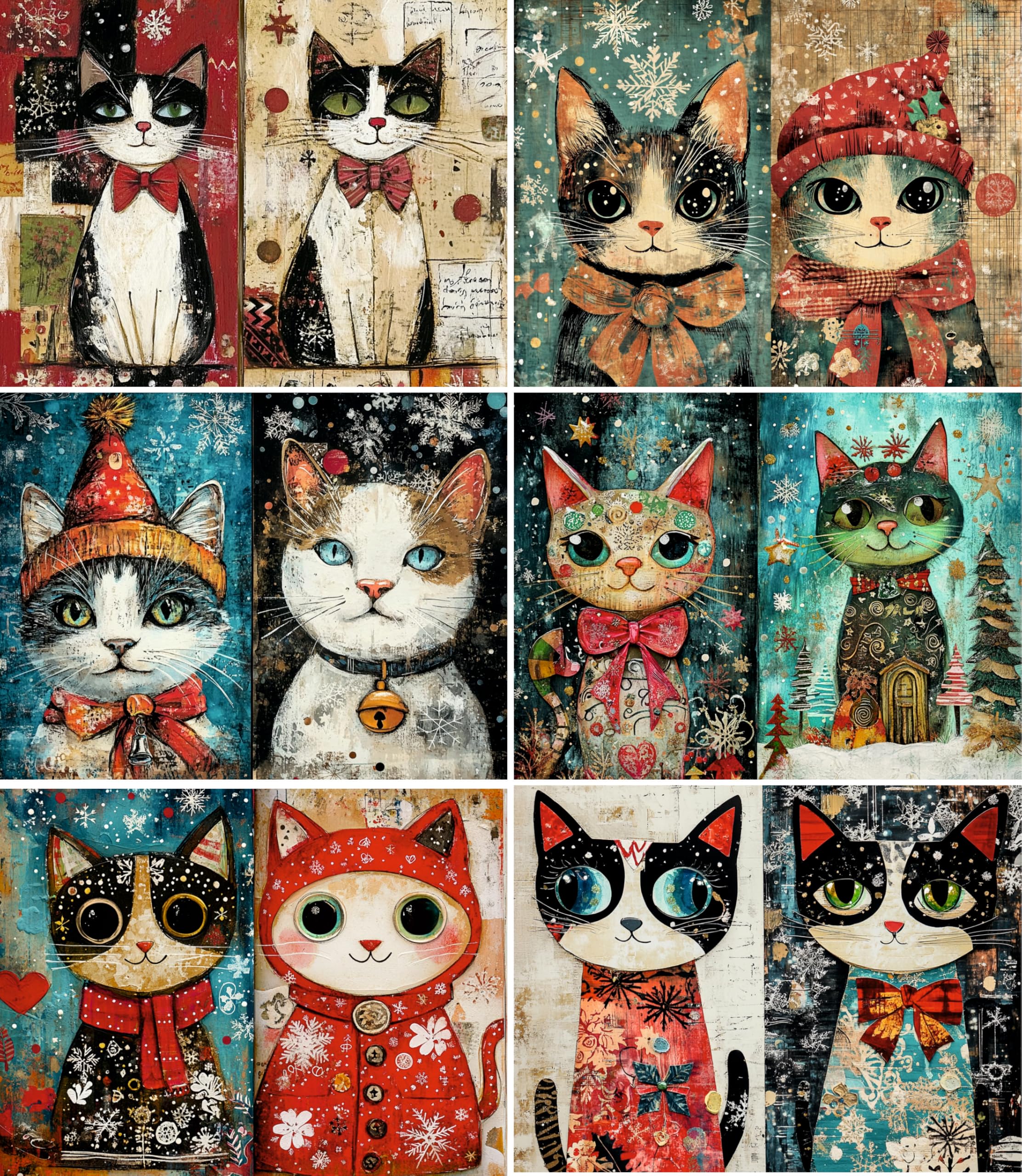 Decoupage Rice Papers - 6 Sheets | 6 Unique Designs | Versatile Christmas Designs for Art Projects & Crafting by CRAFT KREATIVELY