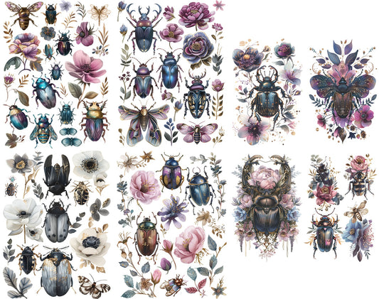 Bugs Decoupage Rice Paper, 20.32 x 26.67 cm - for Decoupage Scrapbooking Craft