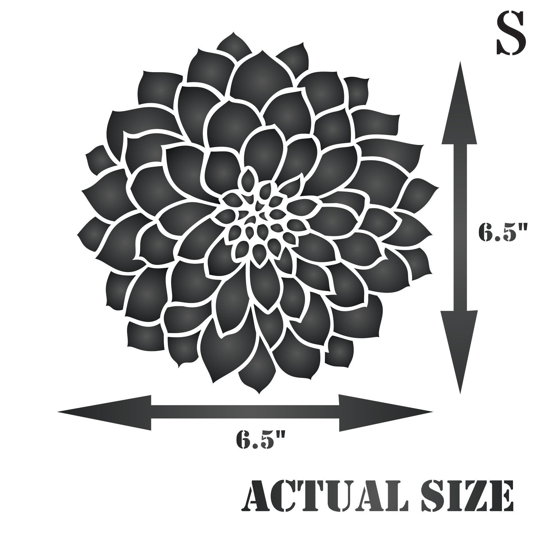 Dahlia or Zinnia Stencil - Zinnia Grande Flower