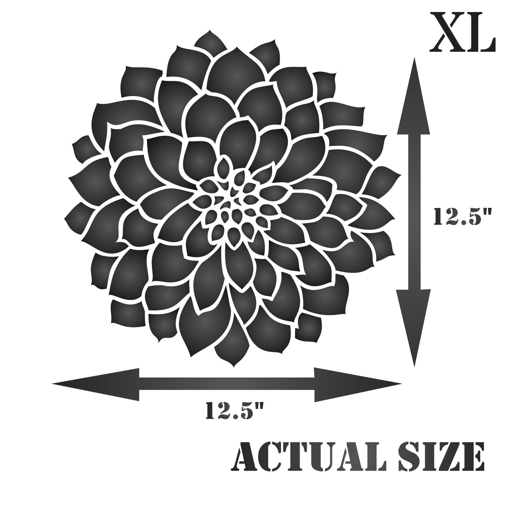 Dahlia or Zinnia Stencil - Zinnia Grande Flower