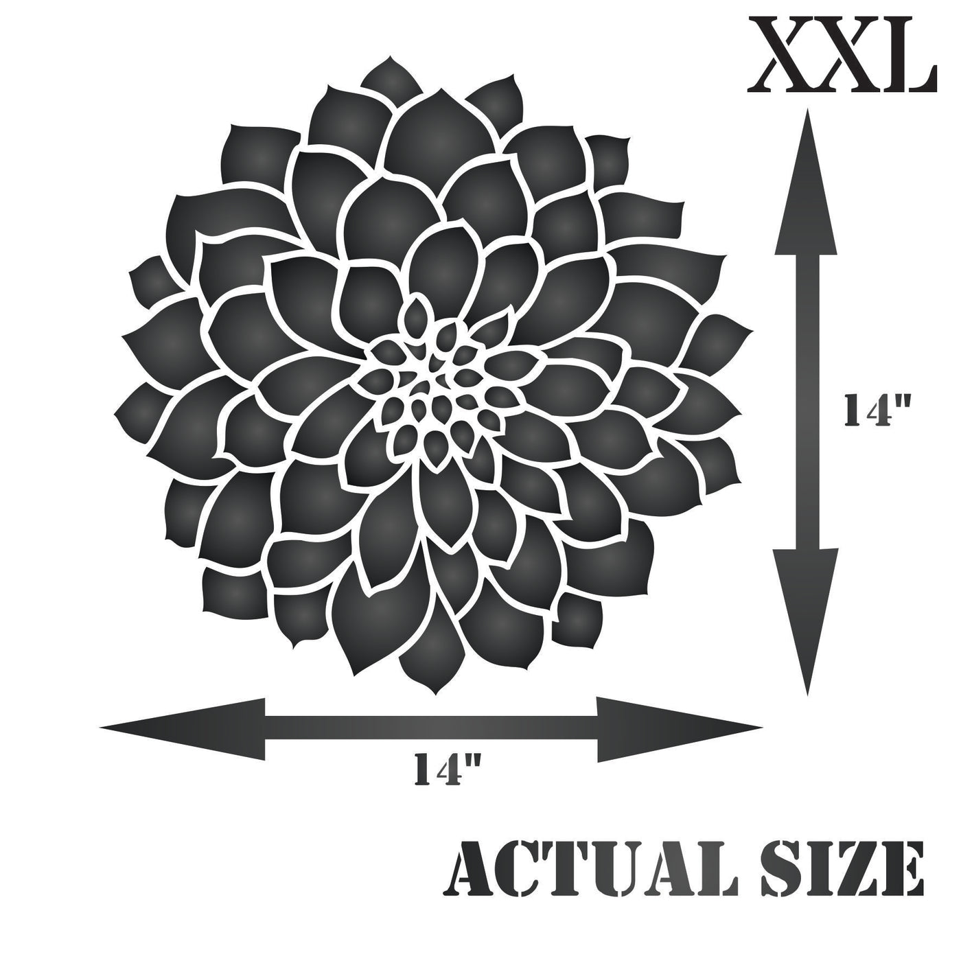 Dahlia or Zinnia Stencil - Zinnia Grande Flower