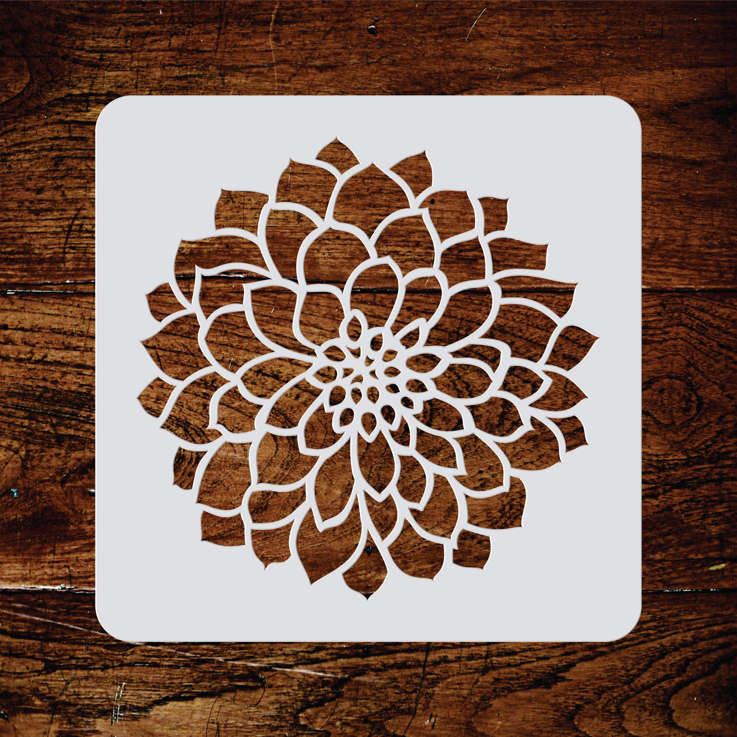 Dahlia or Zinnia Stencil - Zinnia Grande Flower